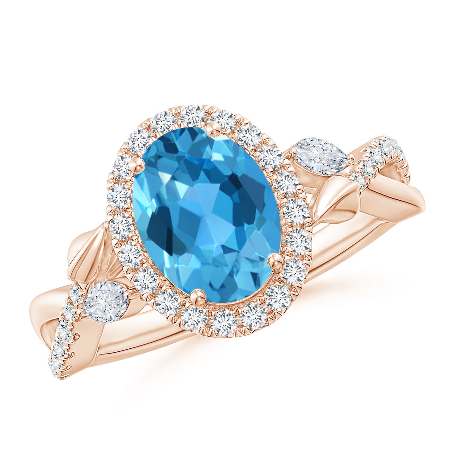 AAA - Swiss Blue Topaz / 2.71 CT / 14 KT Rose Gold