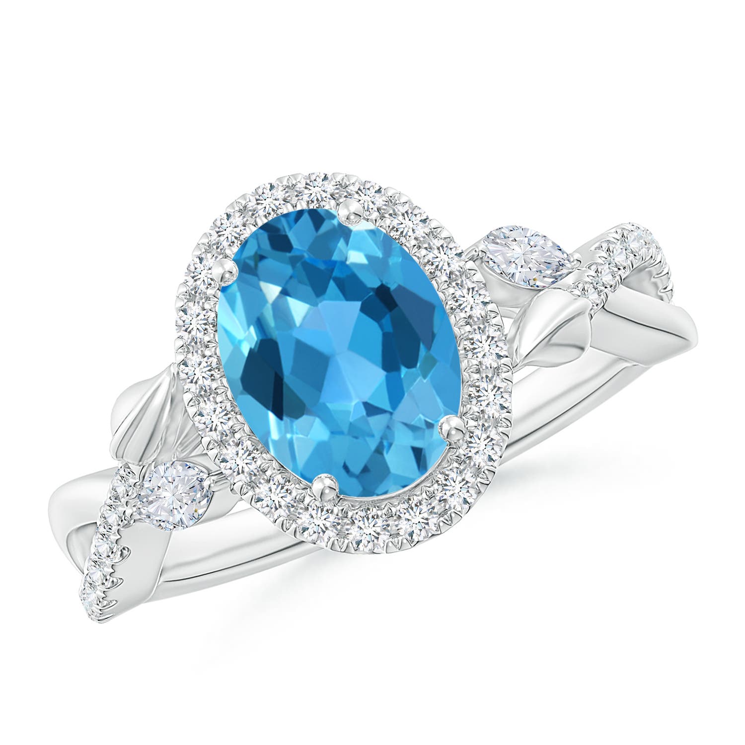 AAA - Swiss Blue Topaz / 2.71 CT / 14 KT White Gold