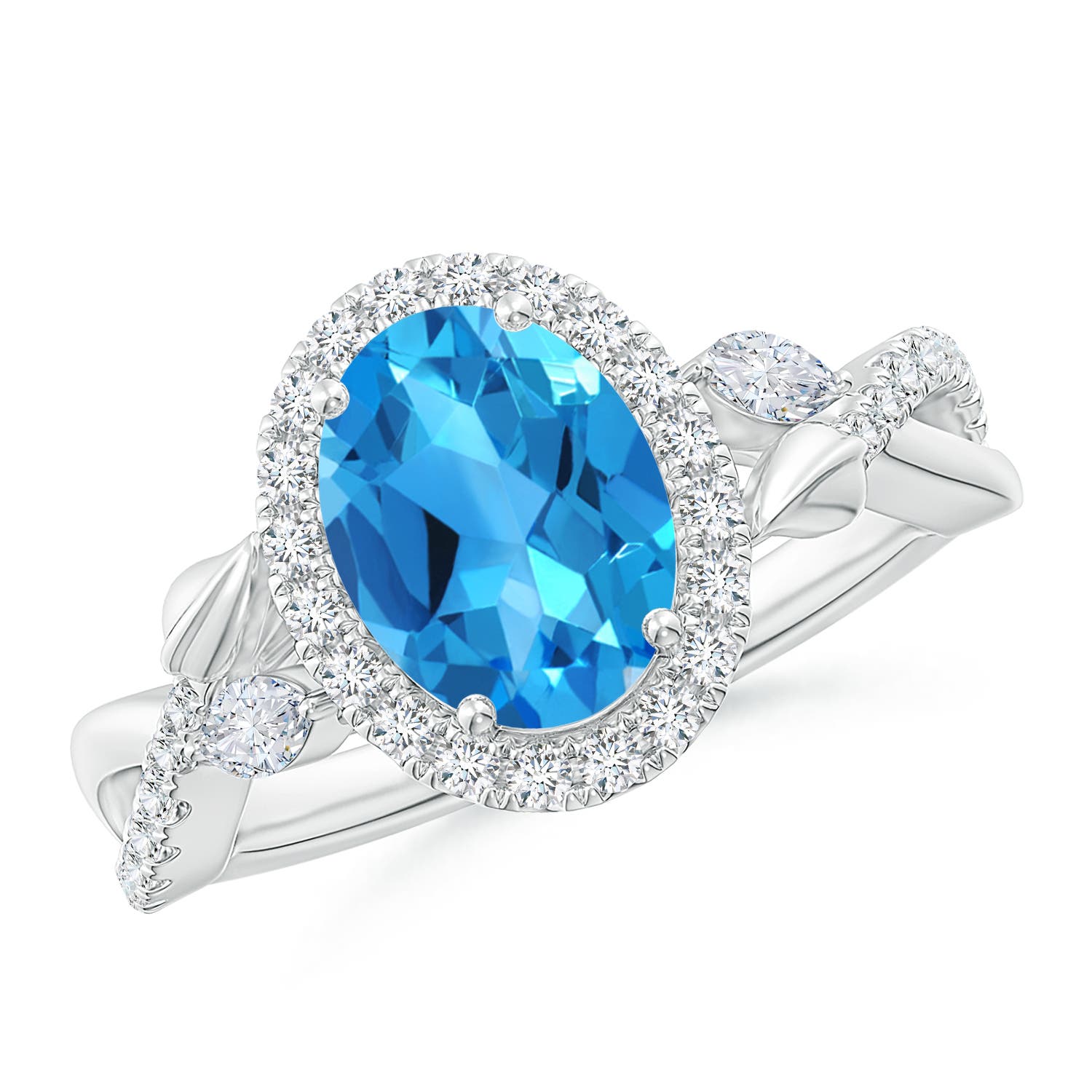 AAAA - Swiss Blue Topaz / 2.71 CT / 14 KT White Gold