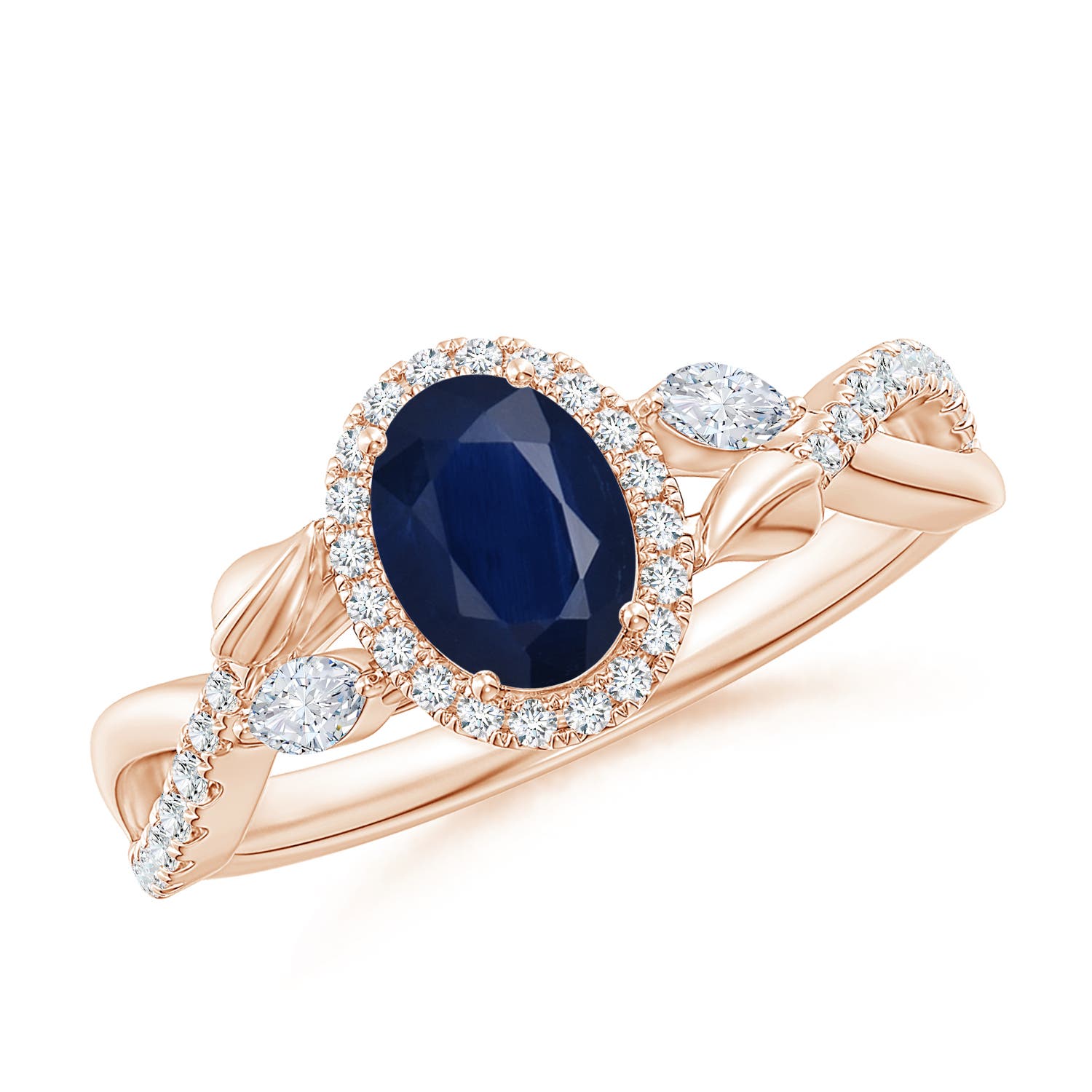 A - Blue Sapphire / 1.25 CT / 14 KT Rose Gold