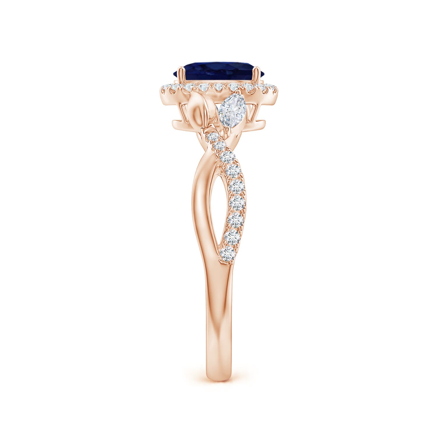 A - Blue Sapphire / 1.25 CT / 14 KT Rose Gold