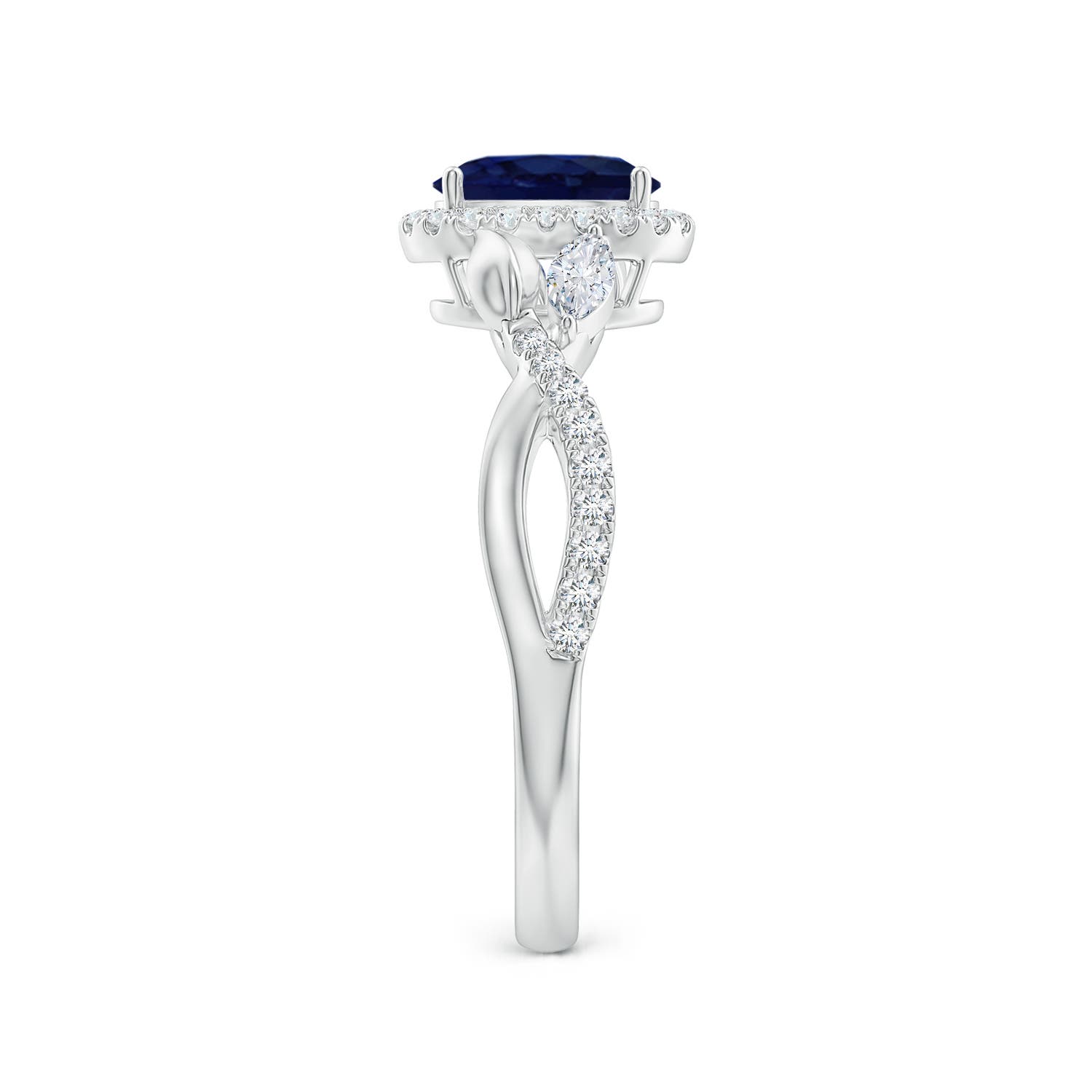 A - Blue Sapphire / 1.25 CT / 14 KT White Gold