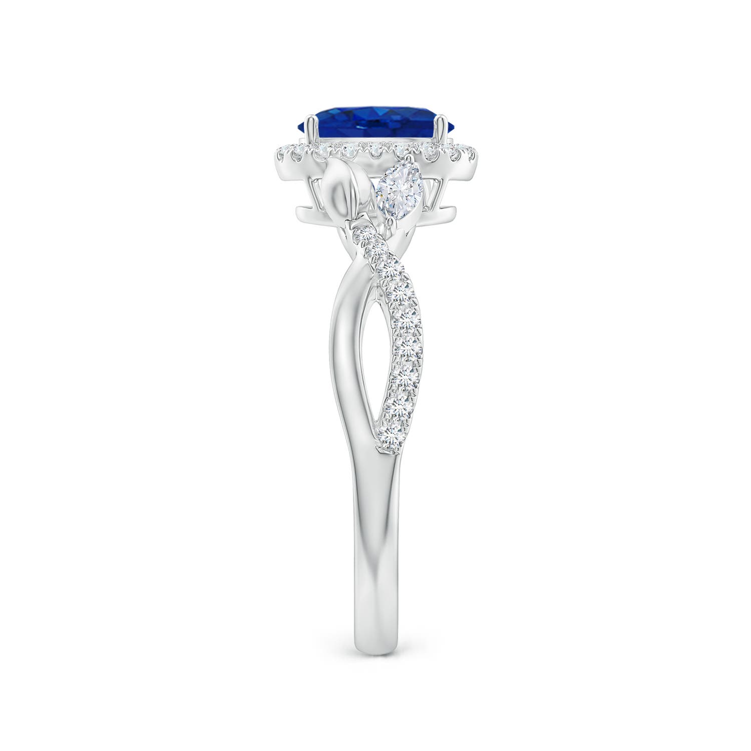 AAA - Blue Sapphire / 1.25 CT / 14 KT White Gold