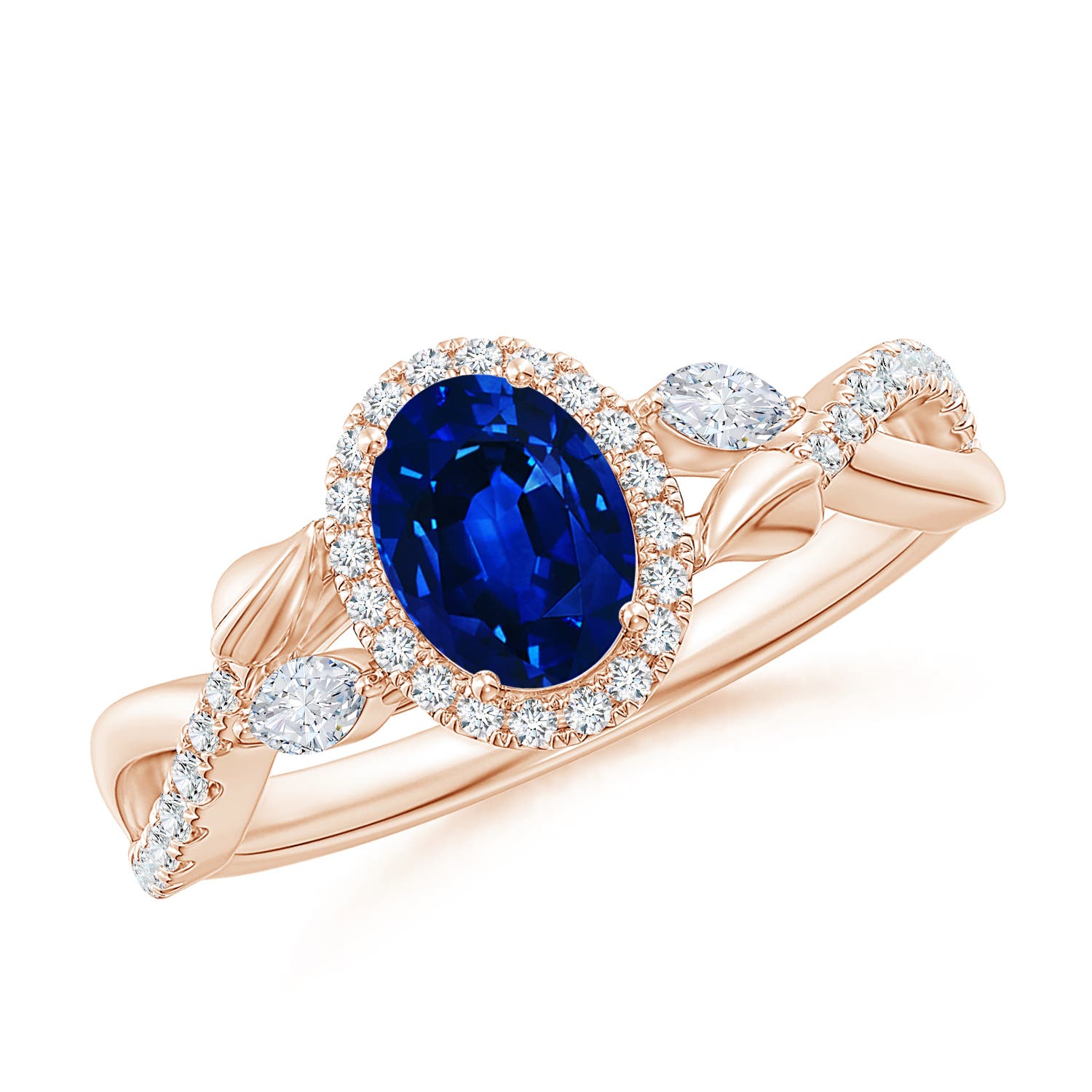 AAAA - Blue Sapphire / 1.25 CT / 14 KT Rose Gold