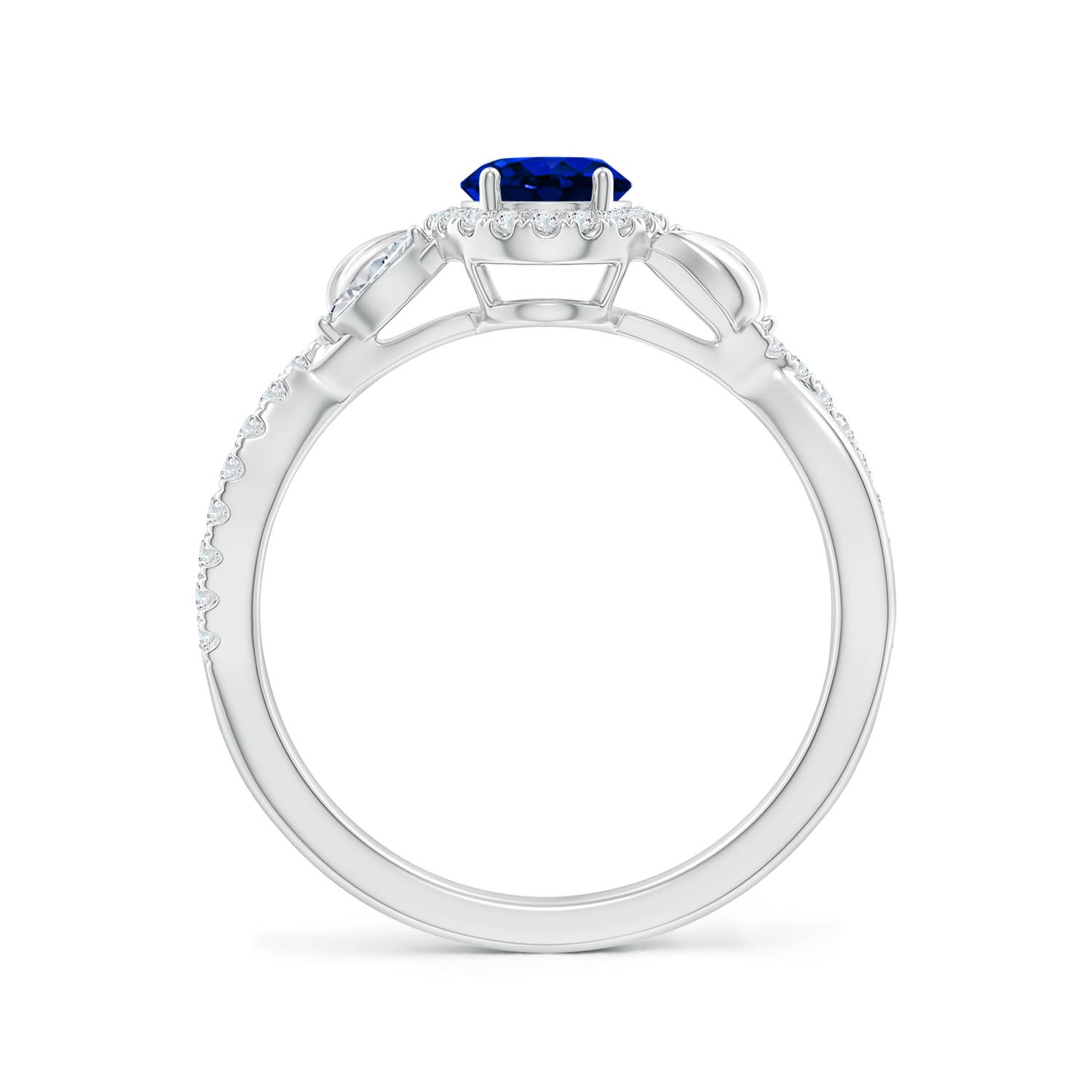 AAAA - Blue Sapphire / 1.25 CT / 14 KT White Gold