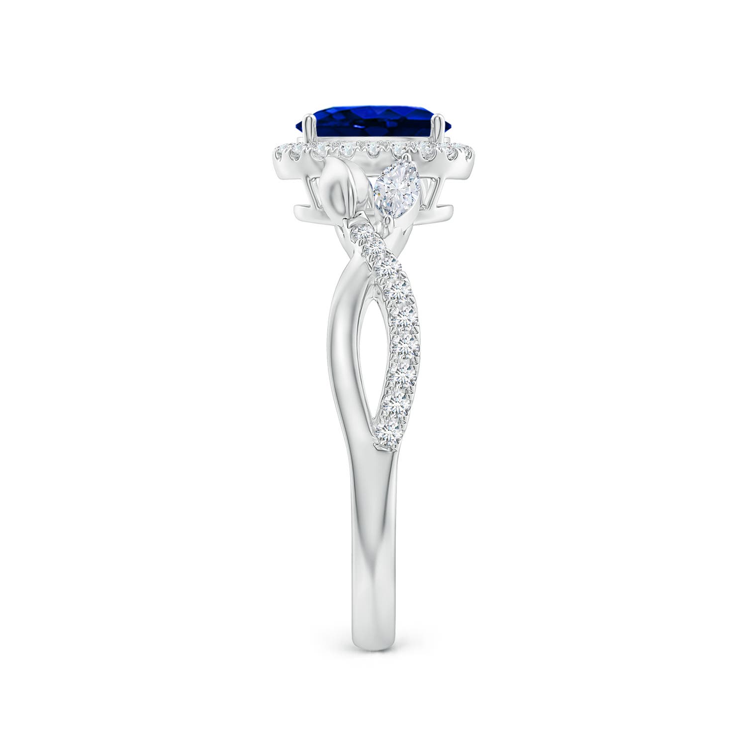 AAAA - Blue Sapphire / 1.25 CT / 14 KT White Gold