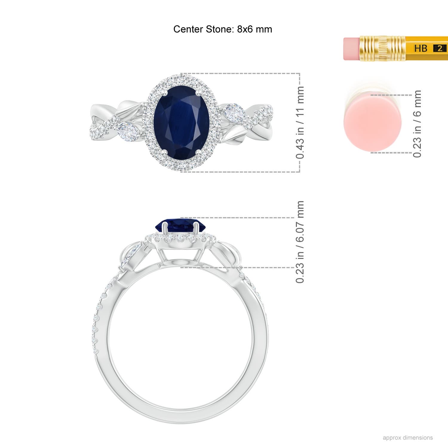 A - Blue Sapphire / 1.97 CT / 14 KT White Gold