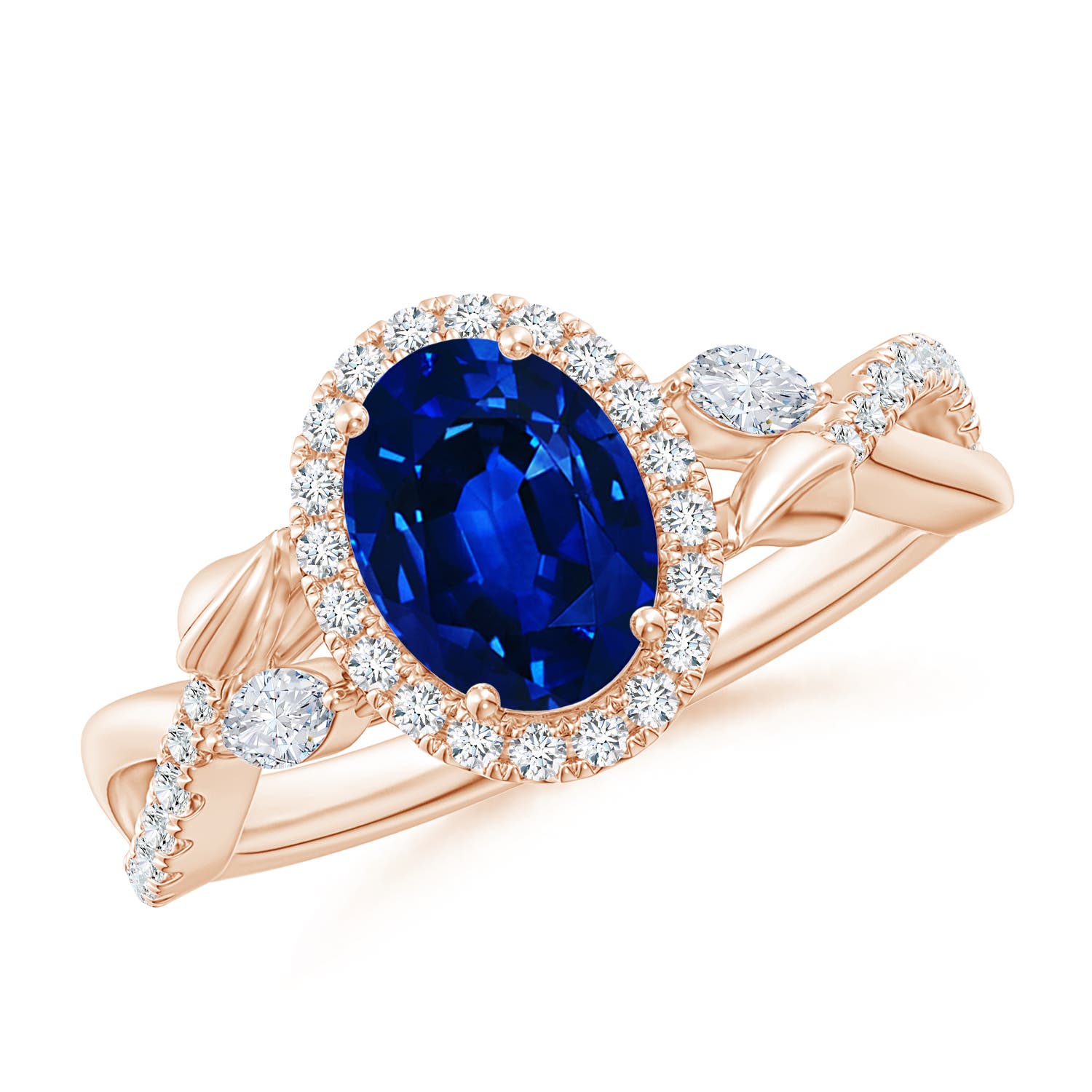 AAAA - Blue Sapphire / 1.97 CT / 14 KT Rose Gold