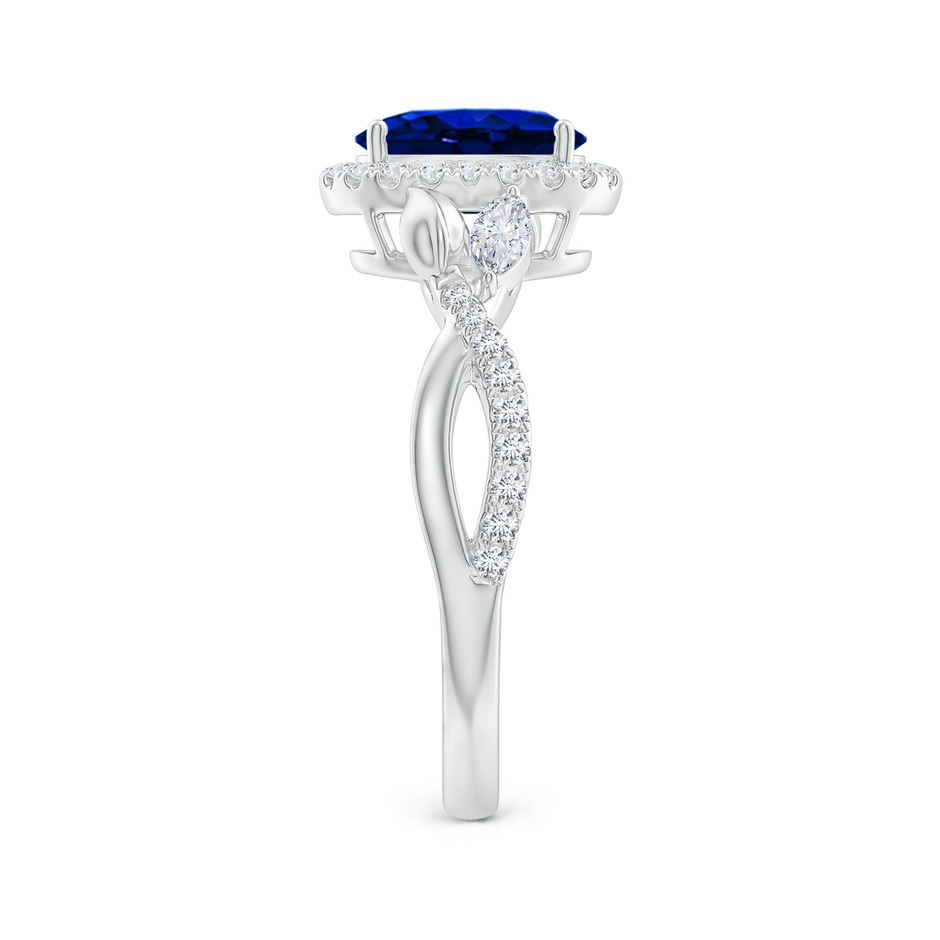 8x6mm Lab-Grown Oval Sapphire Twisted Vine Ring with Diamond Halo in White Gold side-2