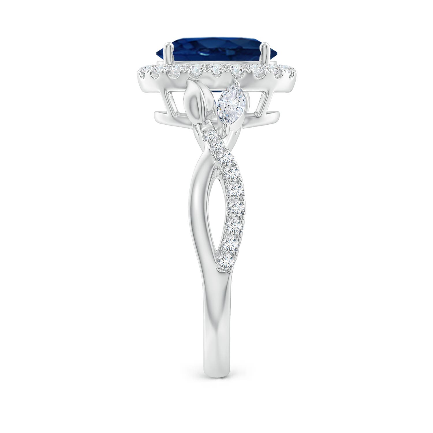 AA - Blue Sapphire / 2.46 CT / 14 KT White Gold