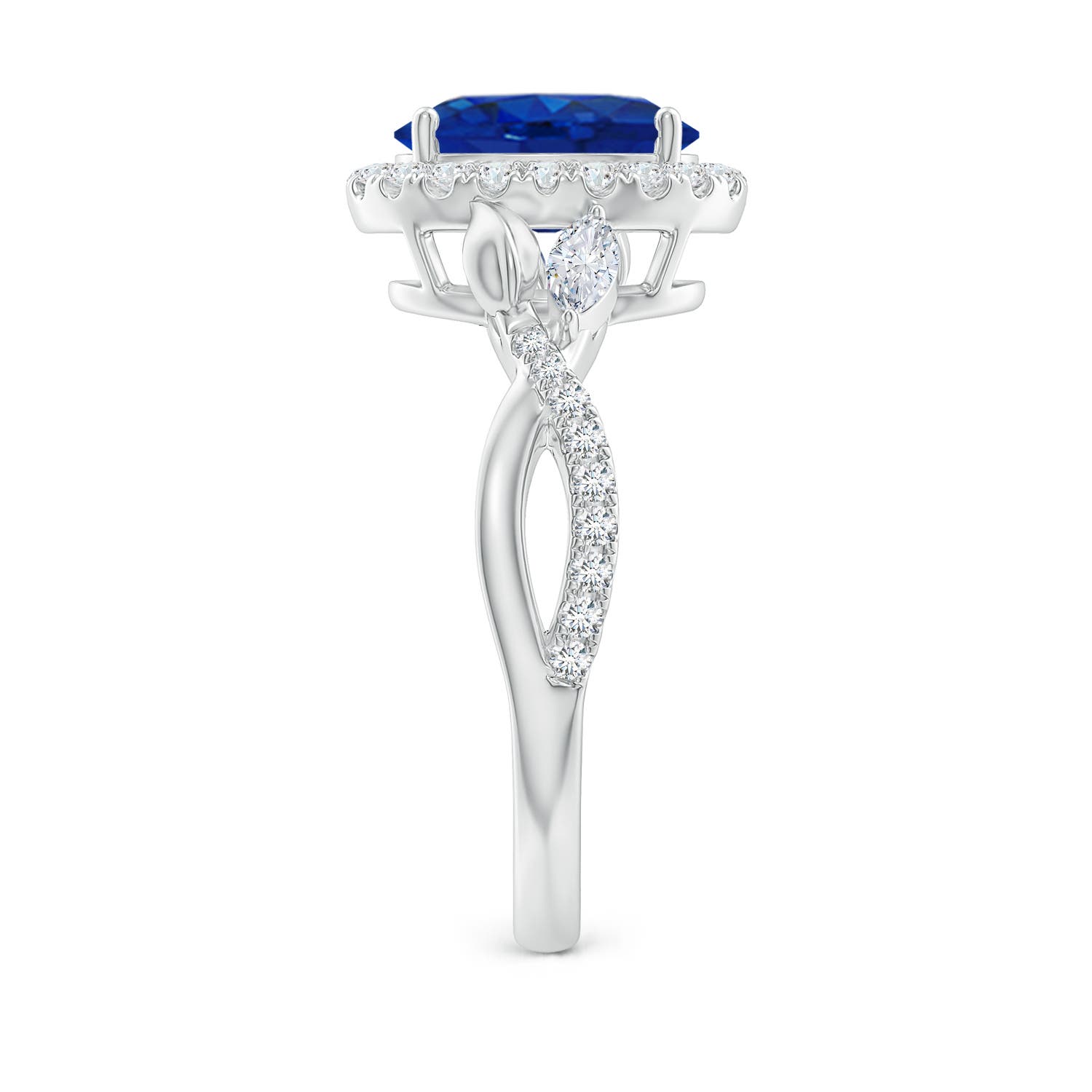 AAA - Blue Sapphire / 2.46 CT / 14 KT White Gold