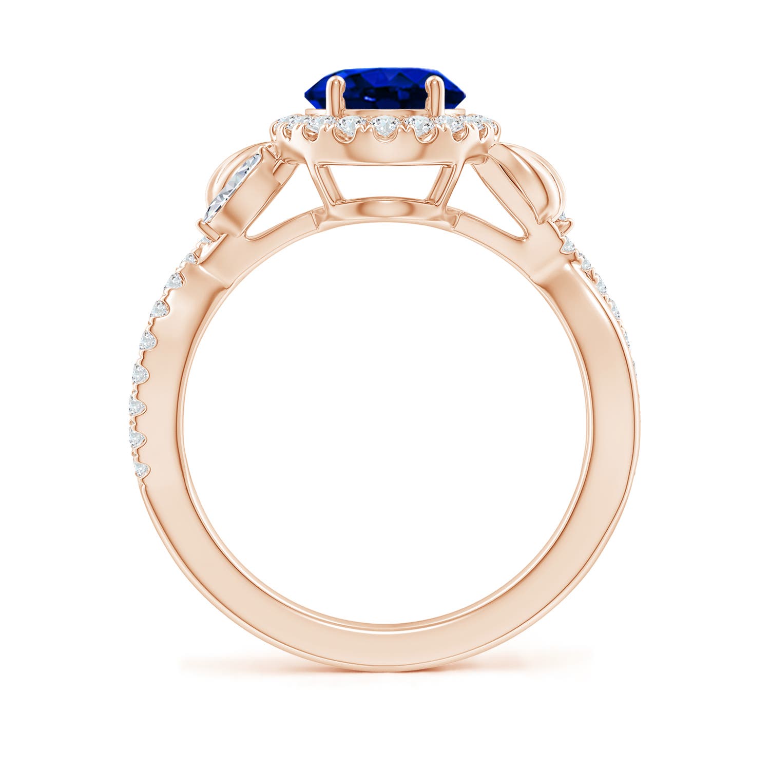 AAAA - Blue Sapphire / 2.46 CT / 14 KT Rose Gold