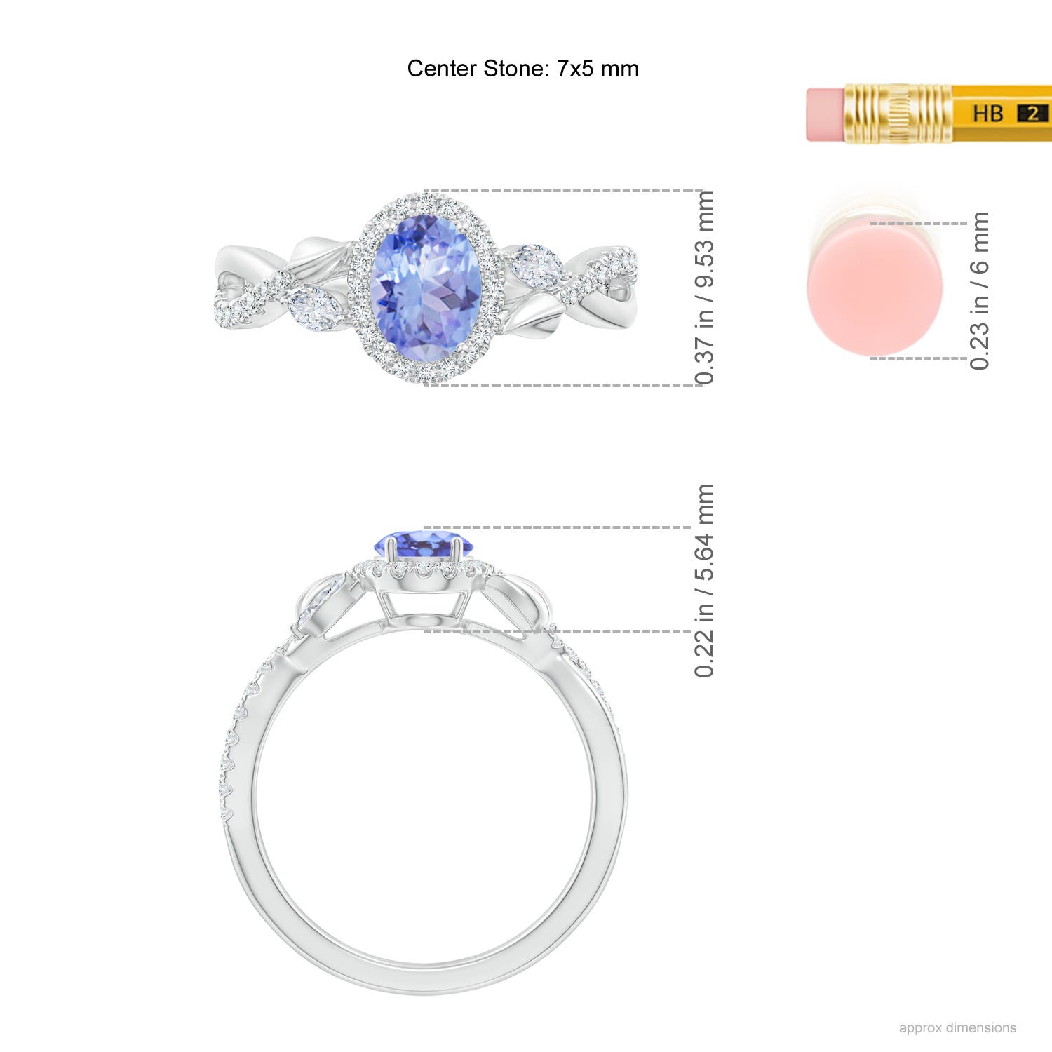 A - Tanzanite / 1.32 CT / 14 KT White Gold