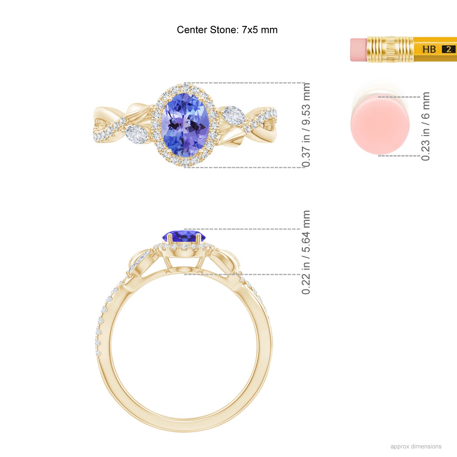 AA - Tanzanite / 1.32 CT / 14 KT Yellow Gold