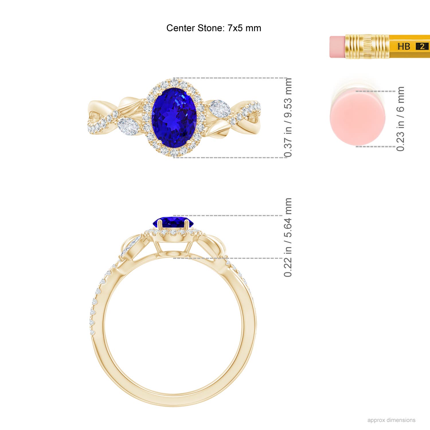 AAAA - Tanzanite / 1.32 CT / 14 KT Yellow Gold