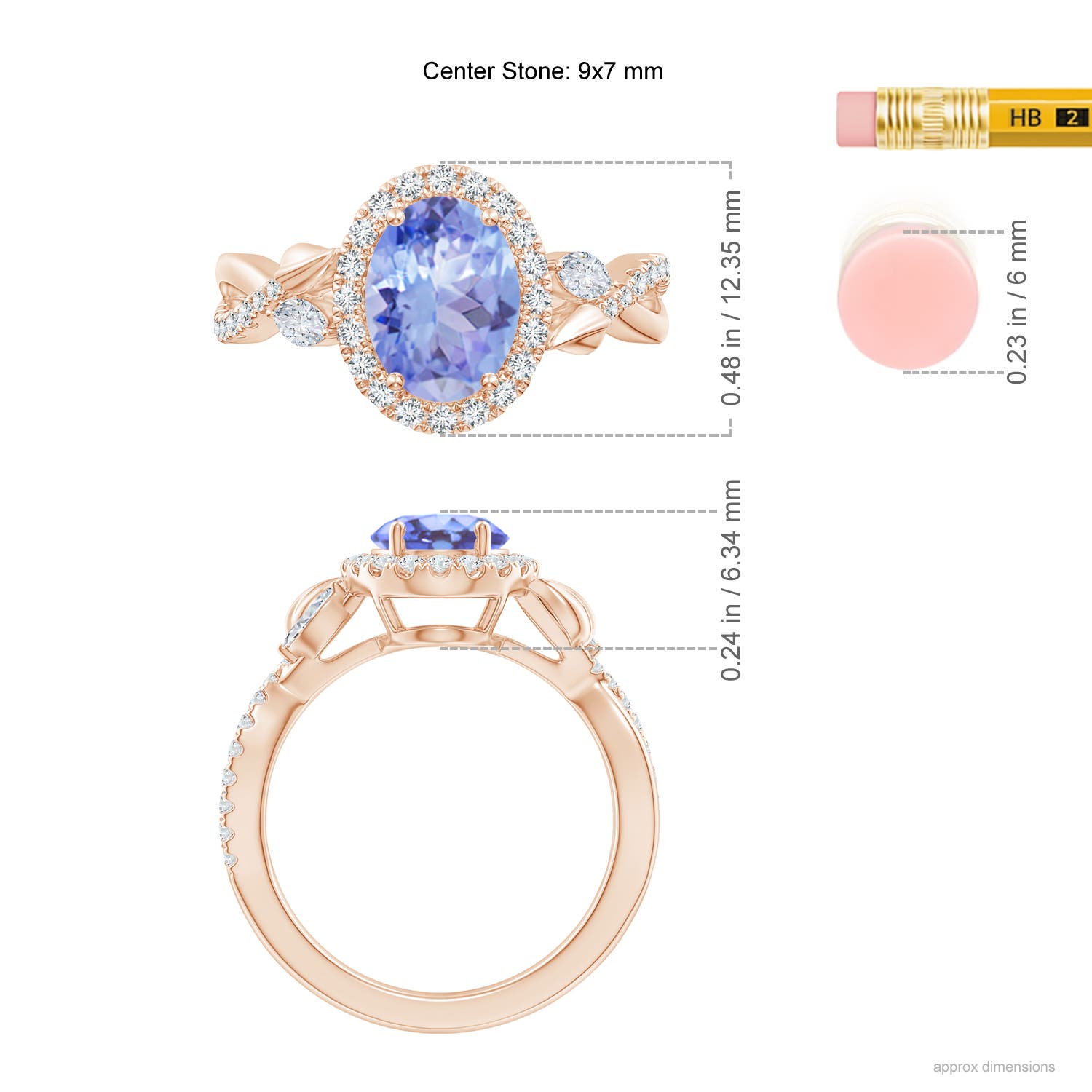 A - Tanzanite / 2.49 CT / 14 KT Rose Gold