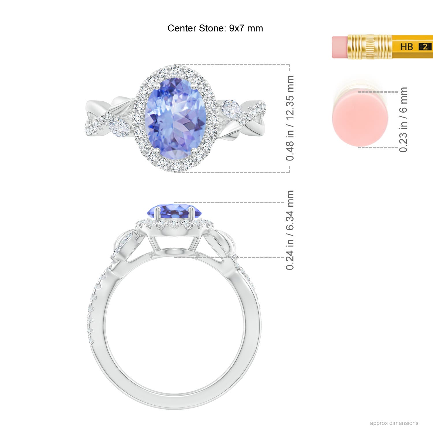 A - Tanzanite / 2.49 CT / 14 KT White Gold