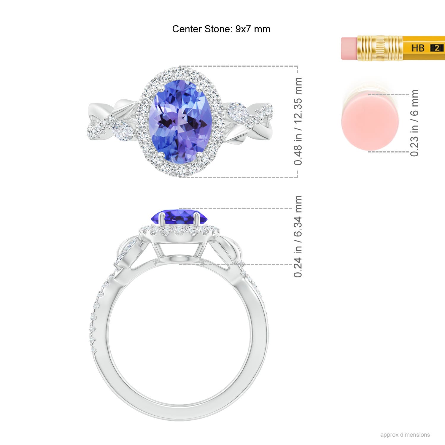 AA - Tanzanite / 2.49 CT / 14 KT White Gold