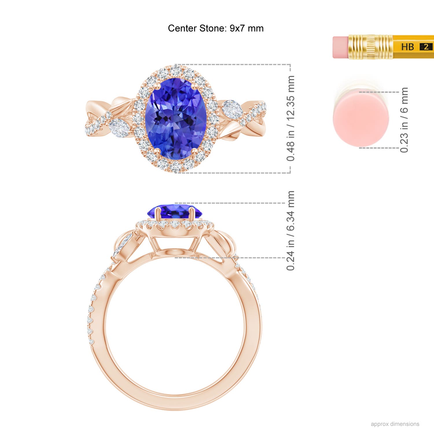 AAA - Tanzanite / 2.49 CT / 14 KT Rose Gold