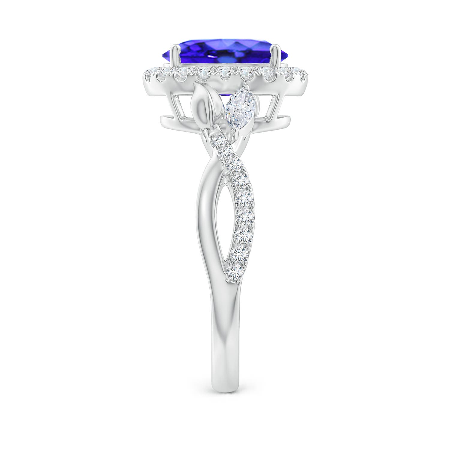 AAA - Tanzanite / 2.49 CT / 14 KT White Gold