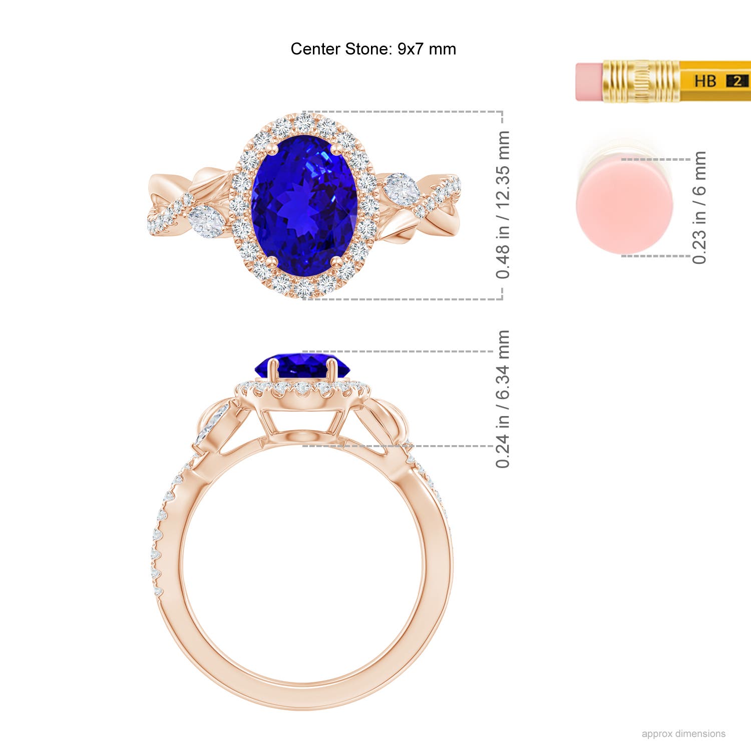 AAAA - Tanzanite / 2.49 CT / 14 KT Rose Gold