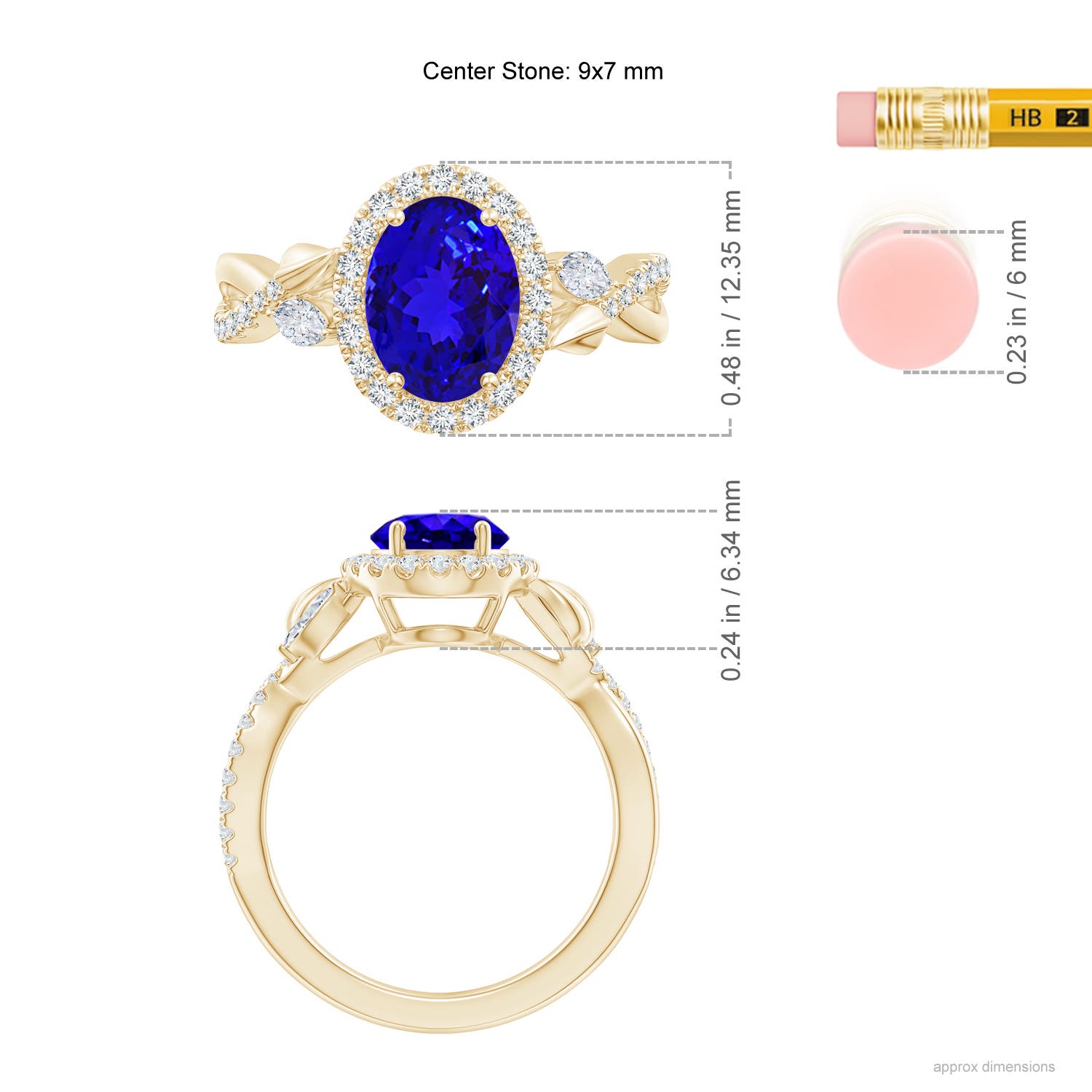 AAAA - Tanzanite / 2.49 CT / 14 KT Yellow Gold