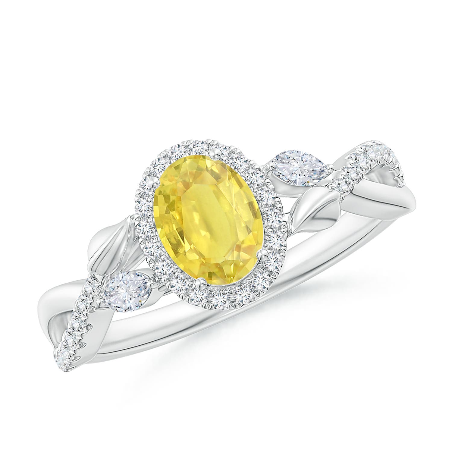 A - Yellow Sapphire / 1.4 CT / 14 KT White Gold