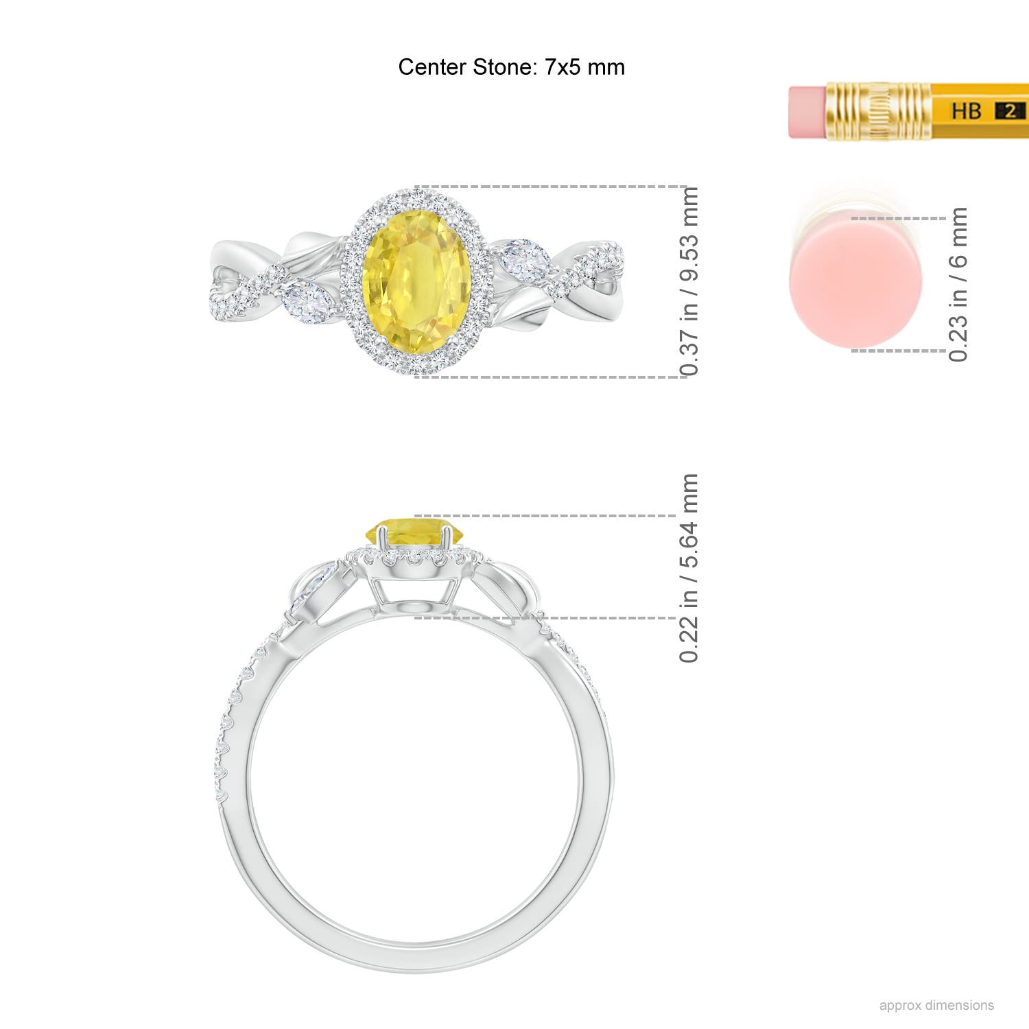 A - Yellow Sapphire / 1.4 CT / 14 KT White Gold