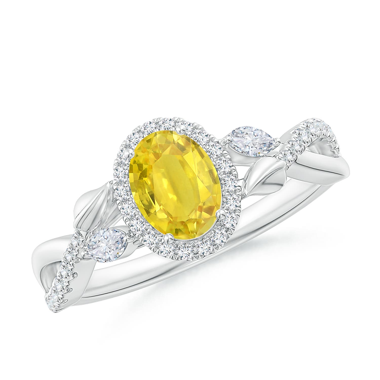 AA - Yellow Sapphire / 1.4 CT / 14 KT White Gold