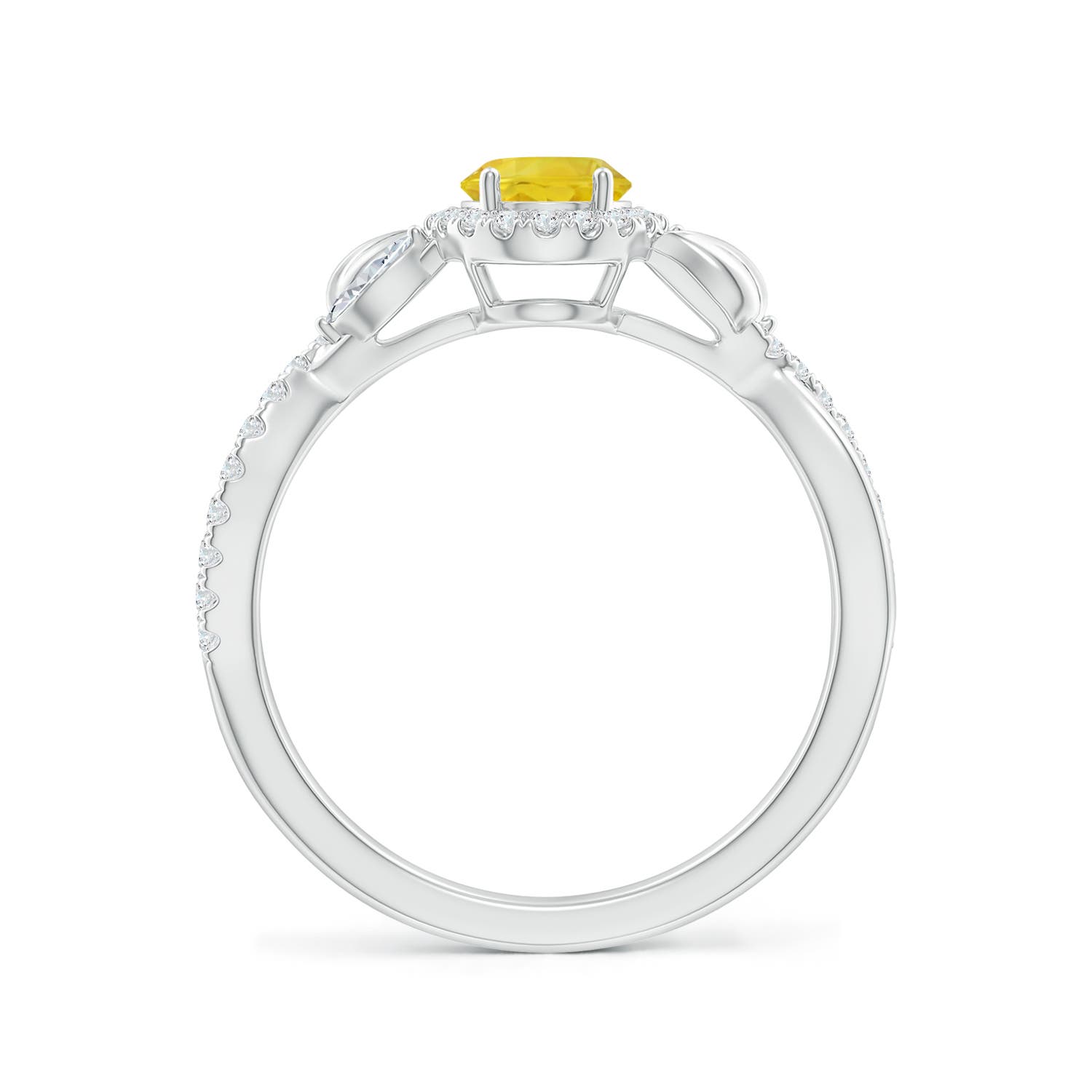 AA - Yellow Sapphire / 1.4 CT / 14 KT White Gold