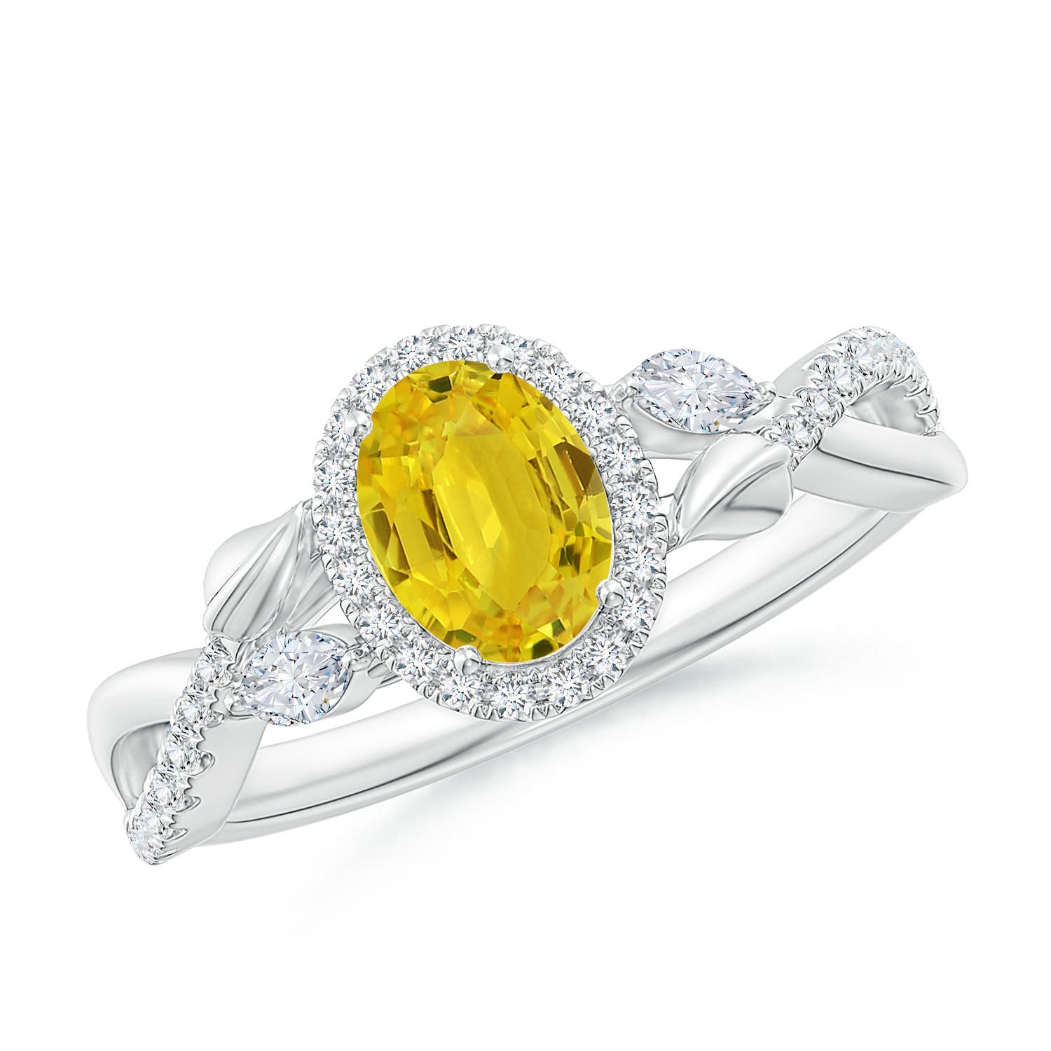 AAA - Yellow Sapphire / 1.4 CT / 14 KT White Gold