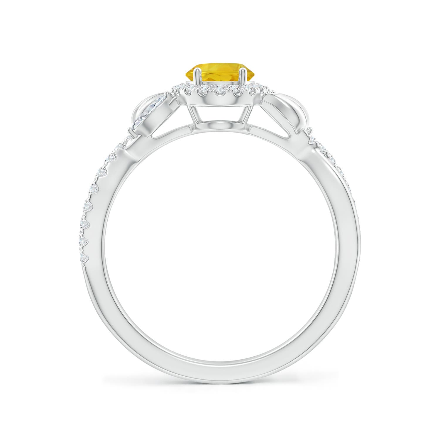 AAA - Yellow Sapphire / 1.4 CT / 14 KT White Gold