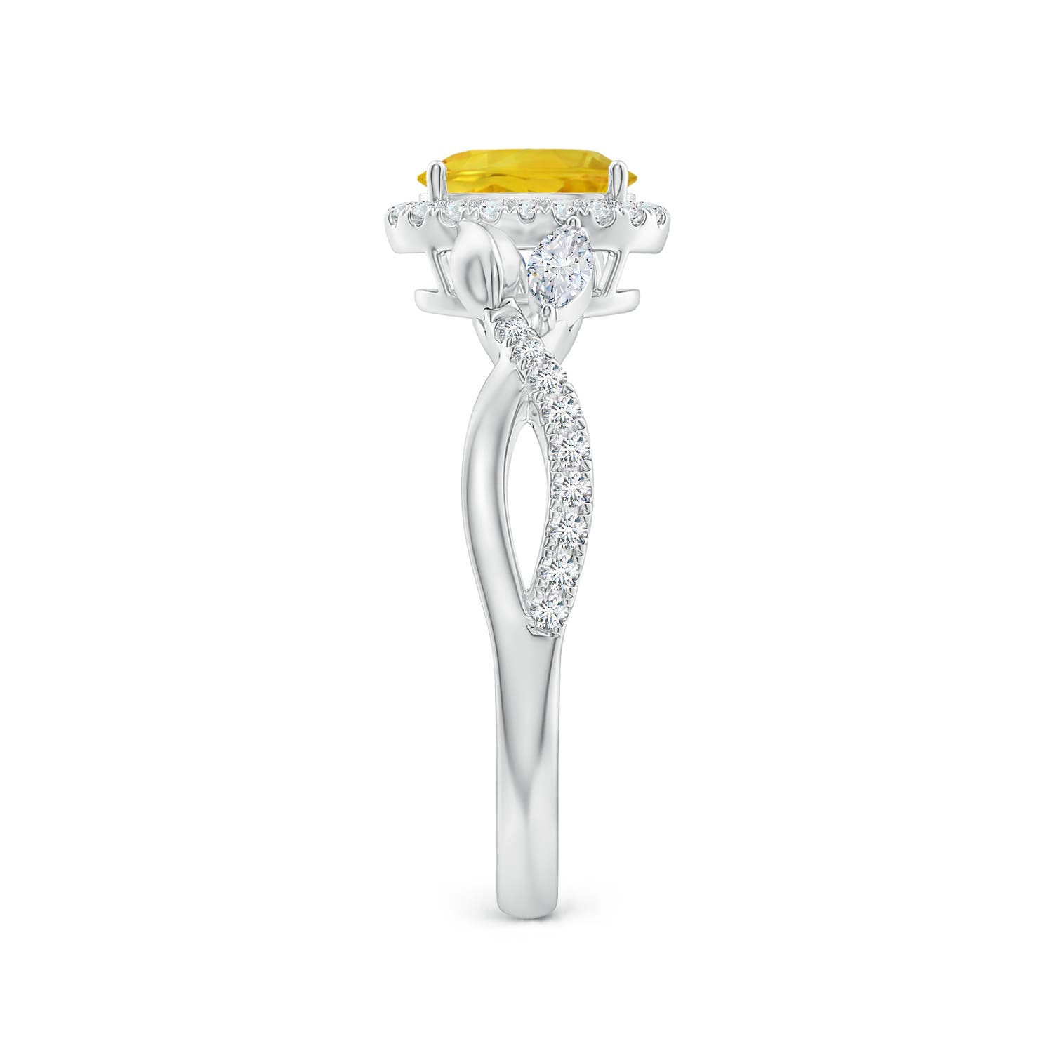 AAA - Yellow Sapphire / 1.4 CT / 14 KT White Gold