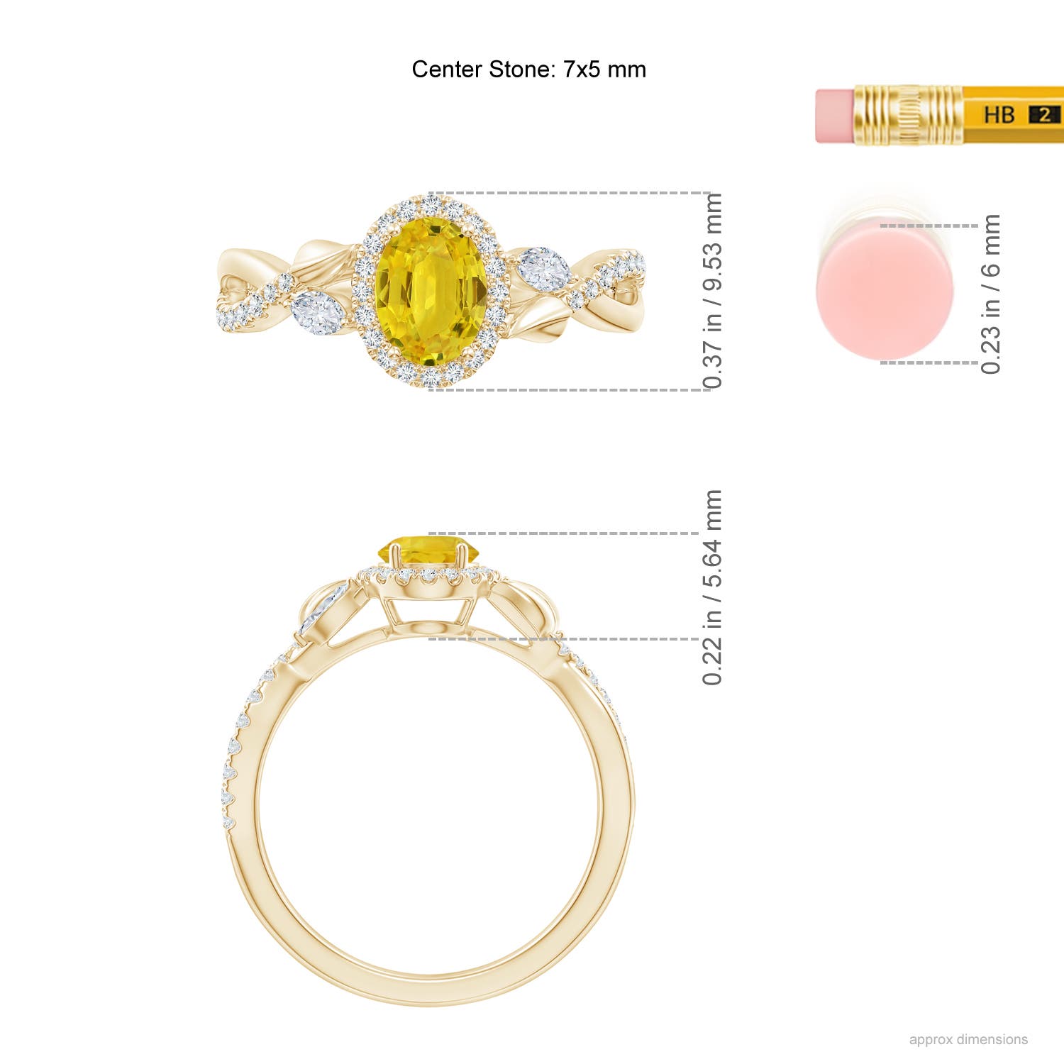 AAA - Yellow Sapphire / 1.4 CT / 14 KT Yellow Gold