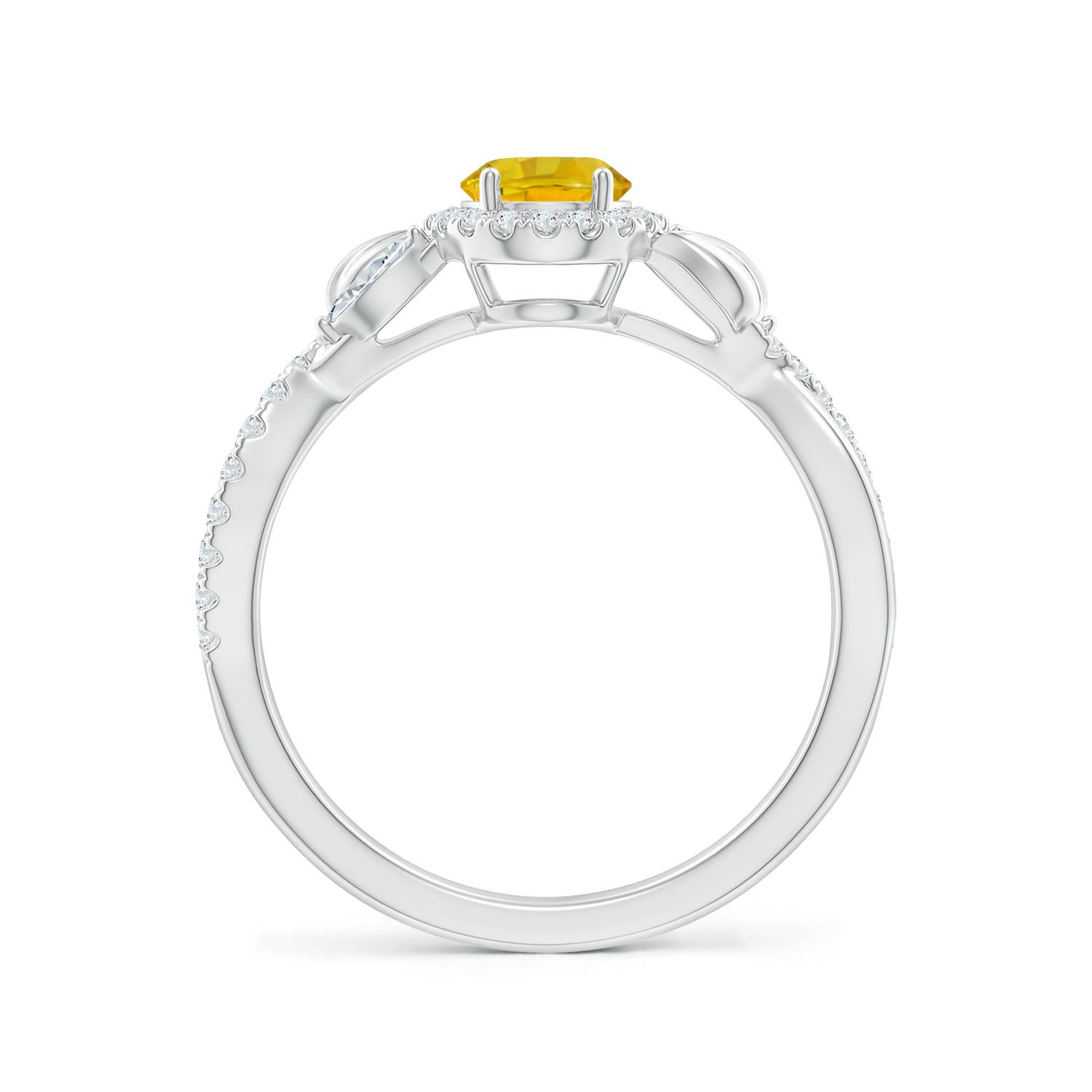 AAAA - Yellow Sapphire / 1.4 CT / 14 KT White Gold