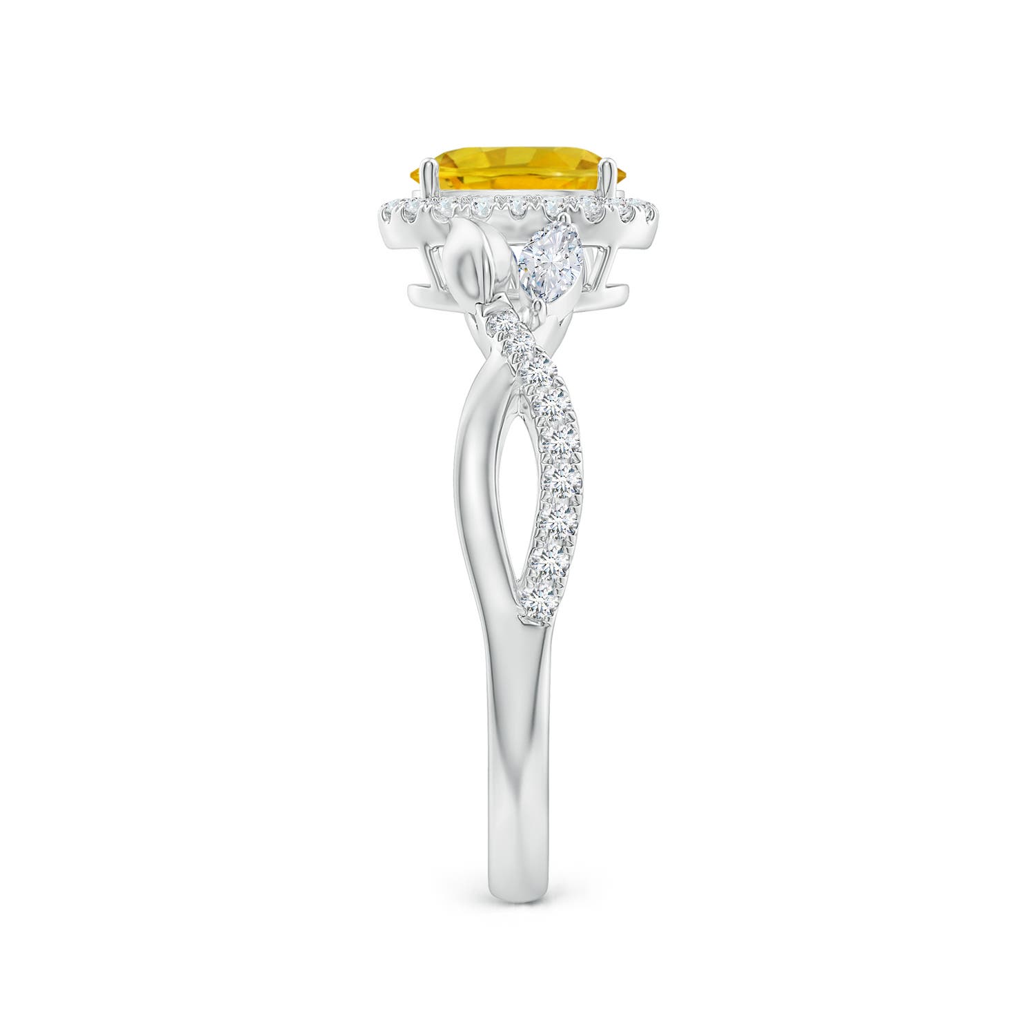 AAAA - Yellow Sapphire / 1.4 CT / 14 KT White Gold