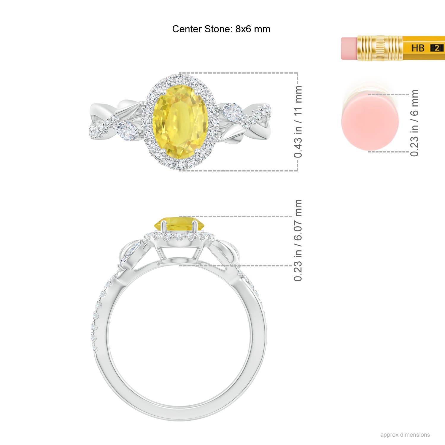 A - Yellow Sapphire / 1.92 CT / 14 KT White Gold