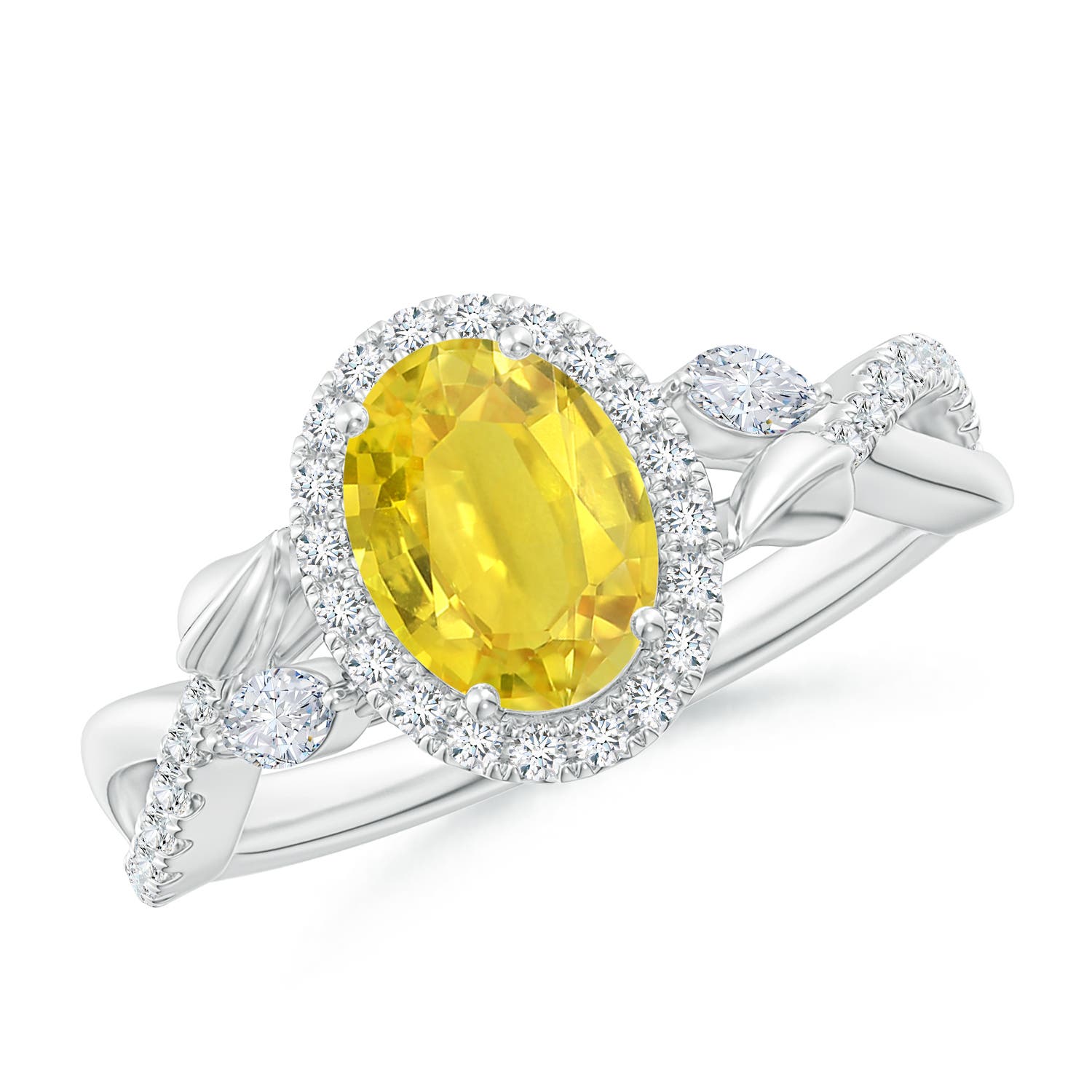 AA - Yellow Sapphire / 1.92 CT / 14 KT White Gold