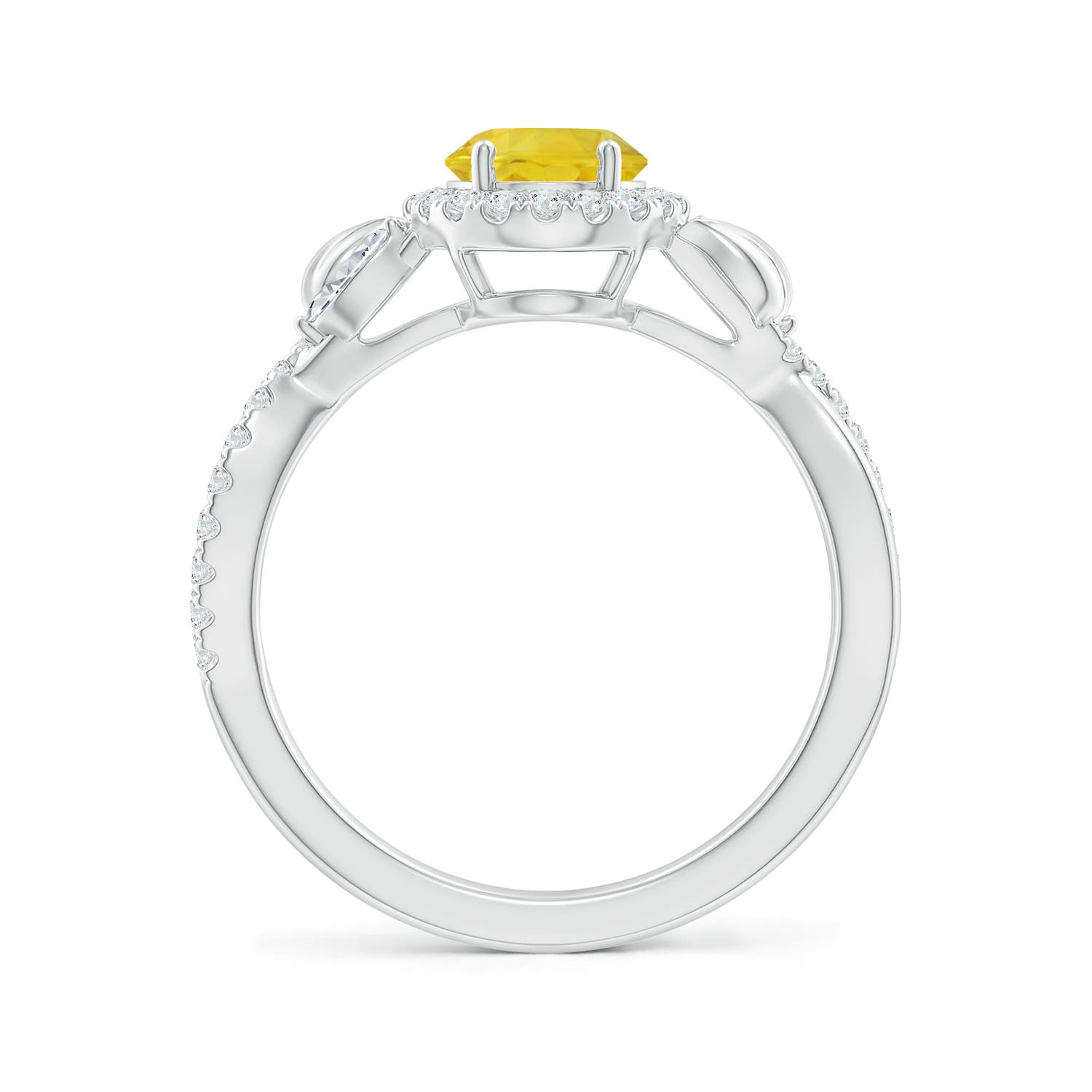 AA - Yellow Sapphire / 1.92 CT / 14 KT White Gold