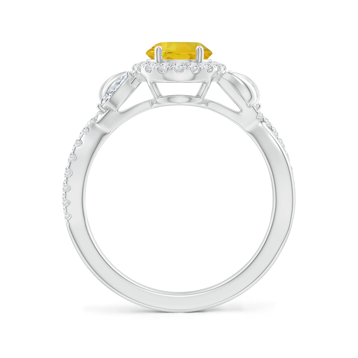 AAA - Yellow Sapphire / 1.92 CT / 14 KT White Gold