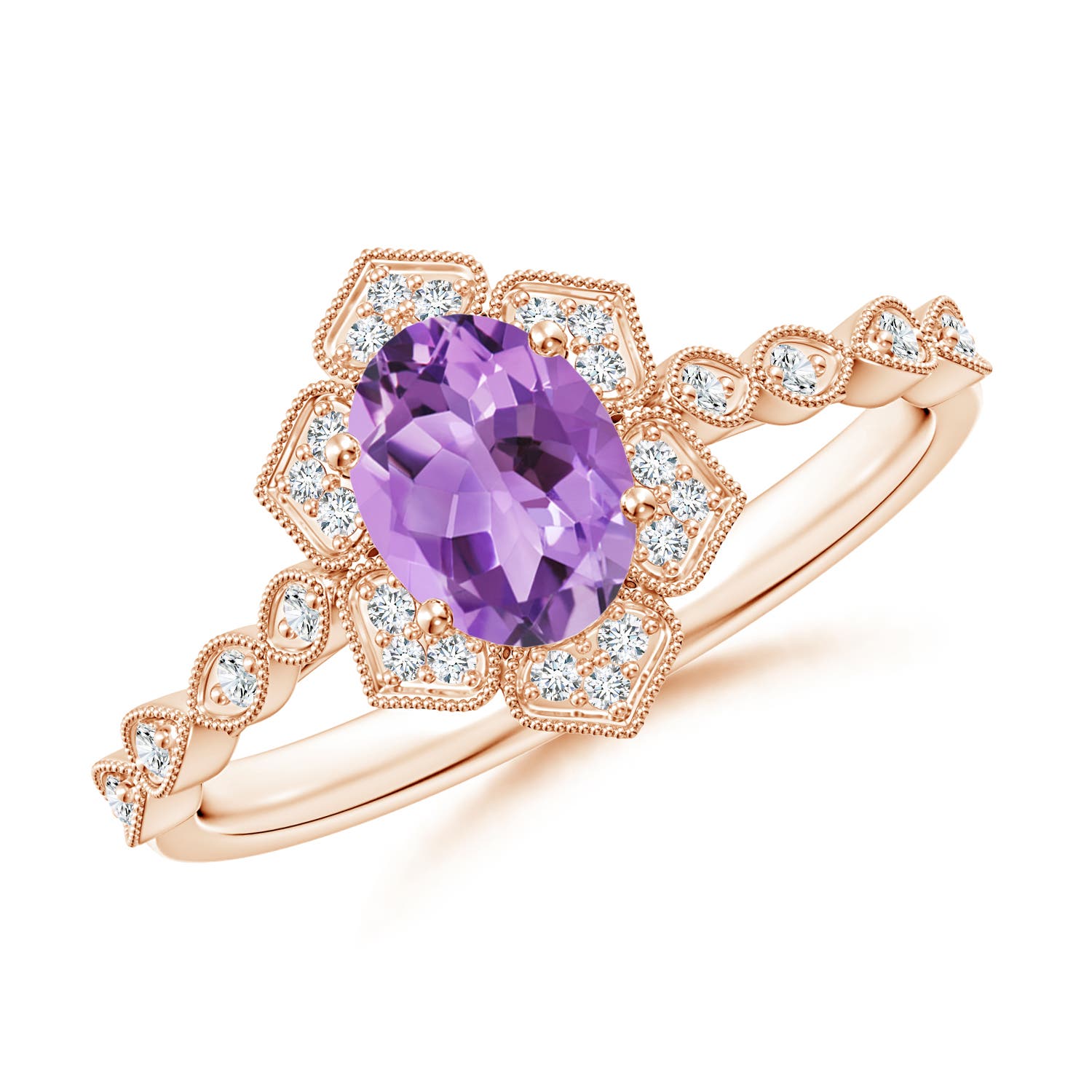 A - Amethyst / 0.84 CT / 14 KT Rose Gold