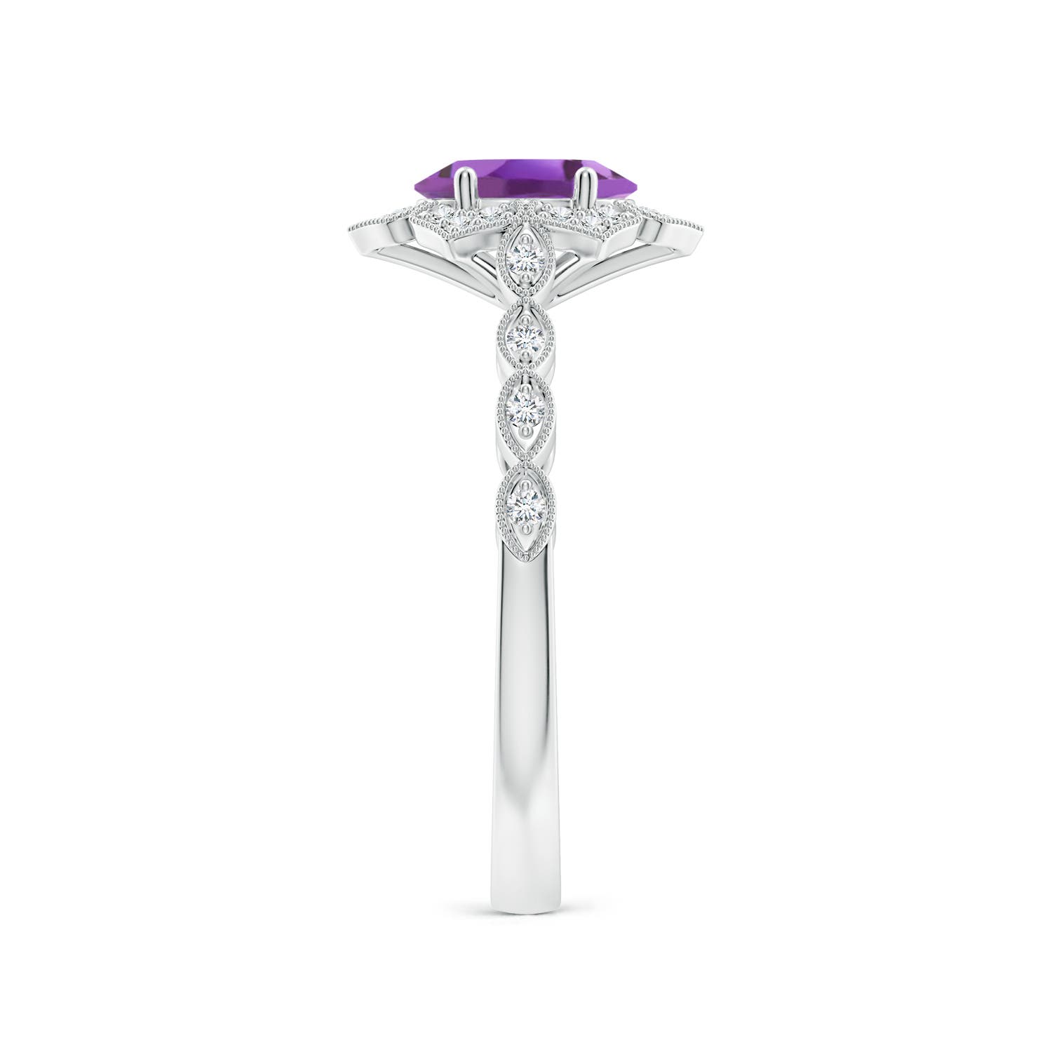 A - Amethyst / 0.84 CT / 14 KT White Gold