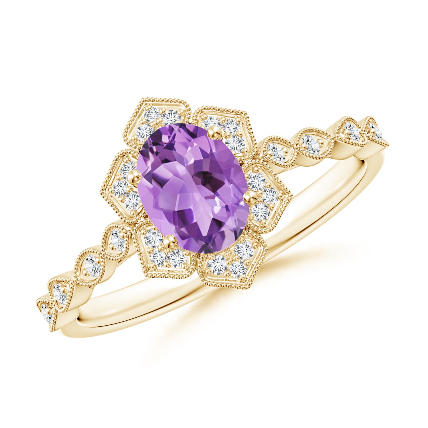 A - Amethyst / 0.84 CT / 14 KT Yellow Gold