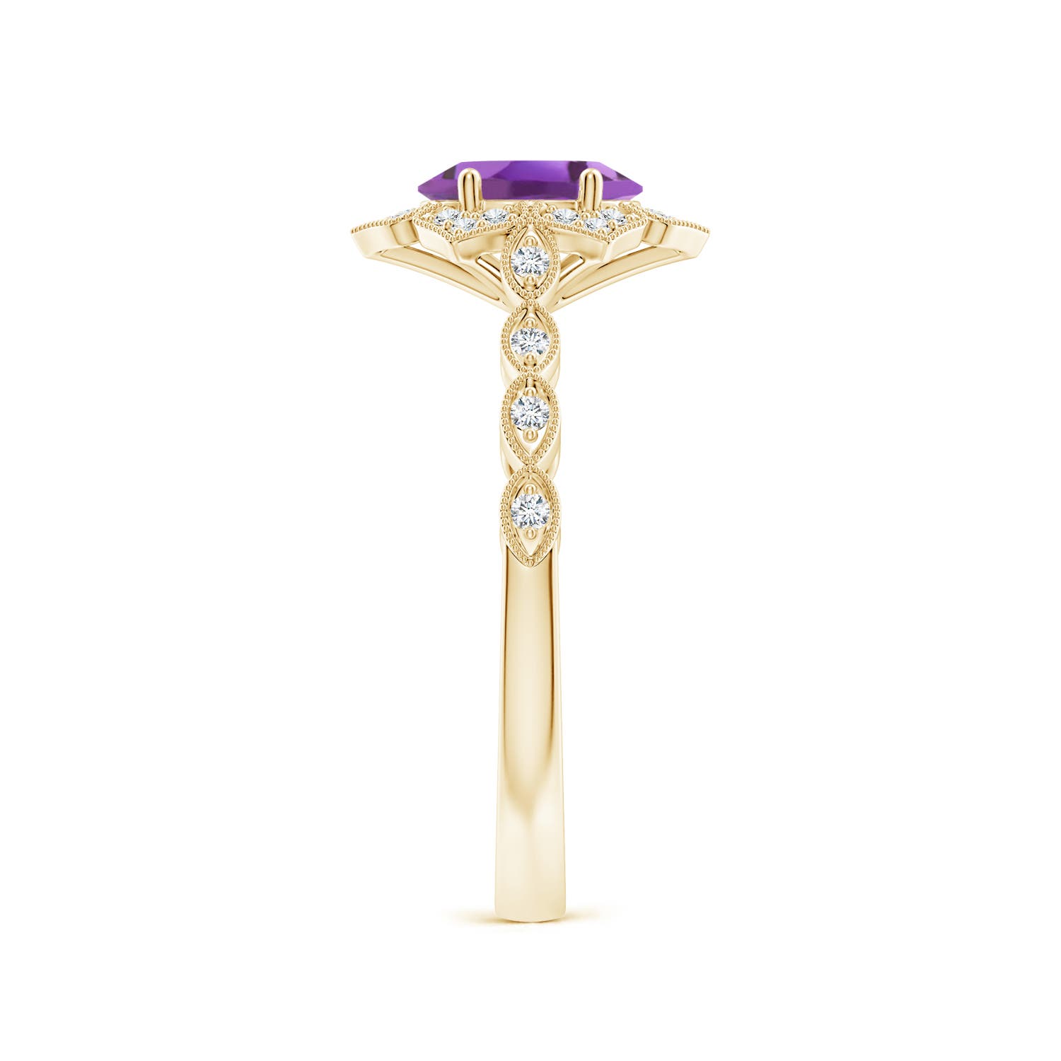 A - Amethyst / 0.84 CT / 14 KT Yellow Gold