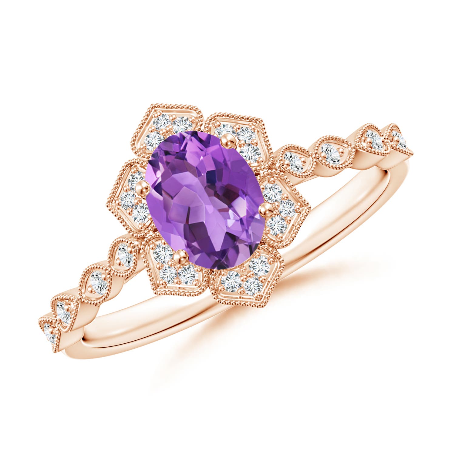 AA - Amethyst / 0.84 CT / 14 KT Rose Gold