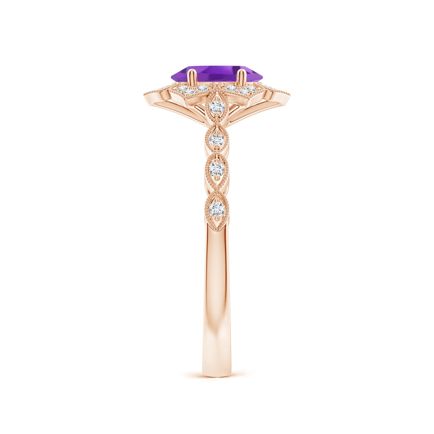 AA - Amethyst / 0.84 CT / 14 KT Rose Gold