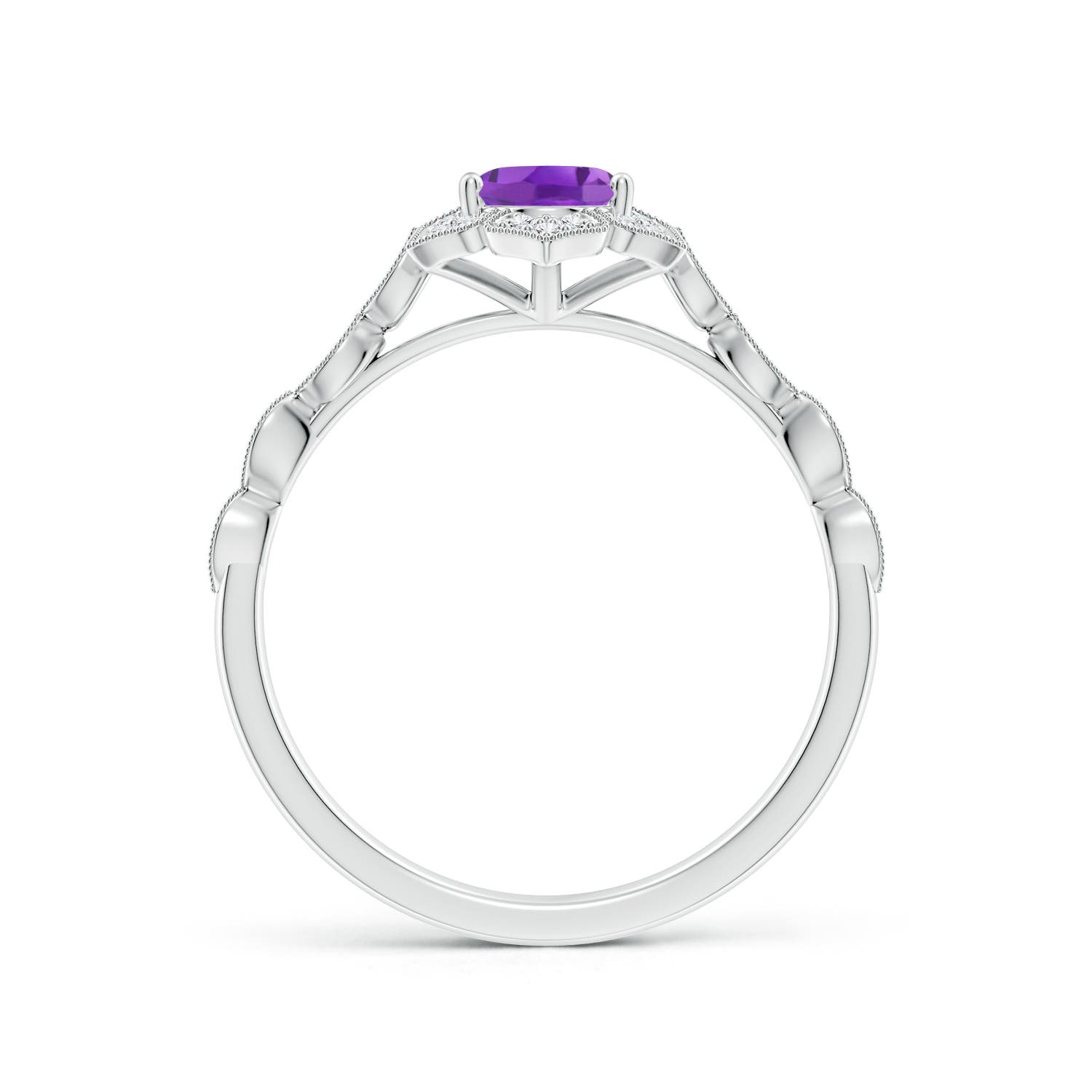 AA - Amethyst / 0.84 CT / 14 KT White Gold