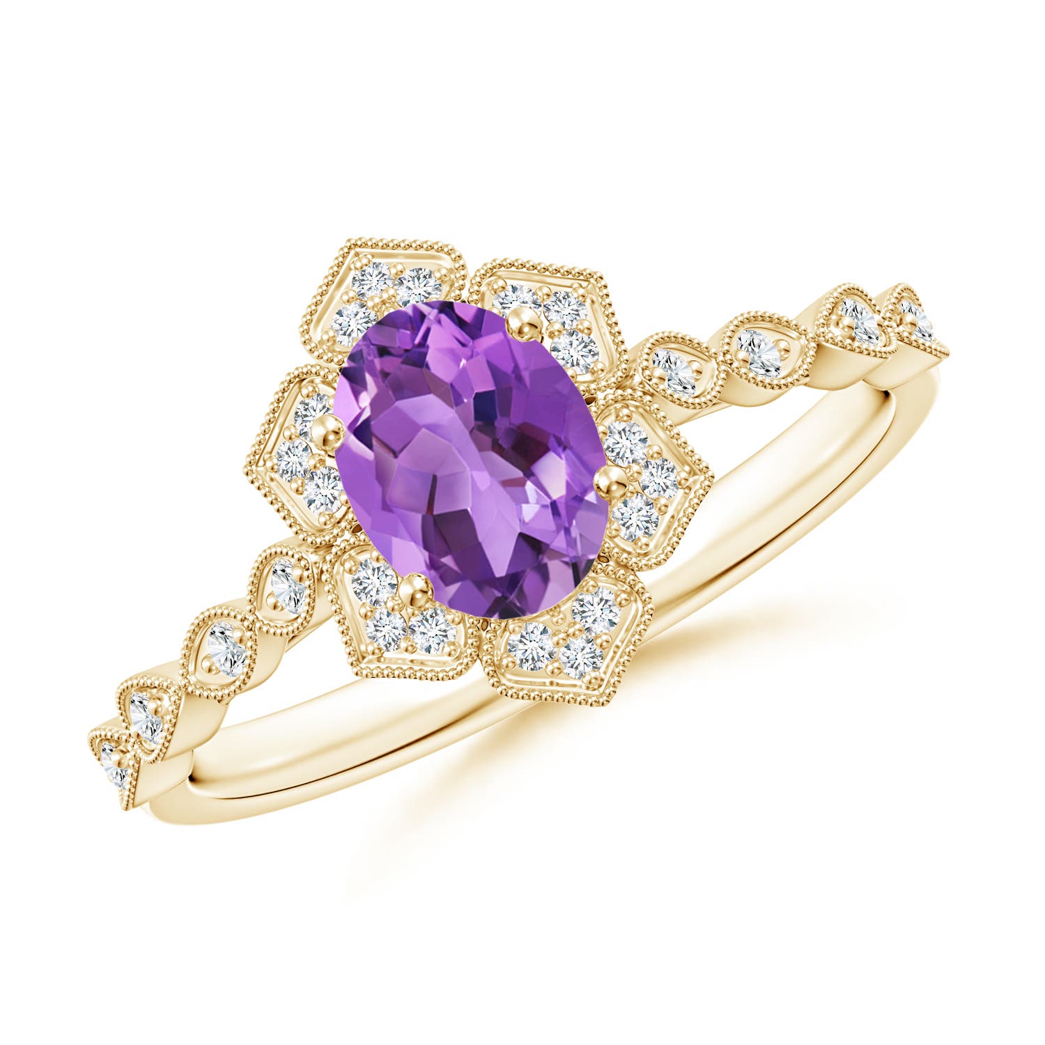 AA - Amethyst / 0.84 CT / 14 KT Yellow Gold