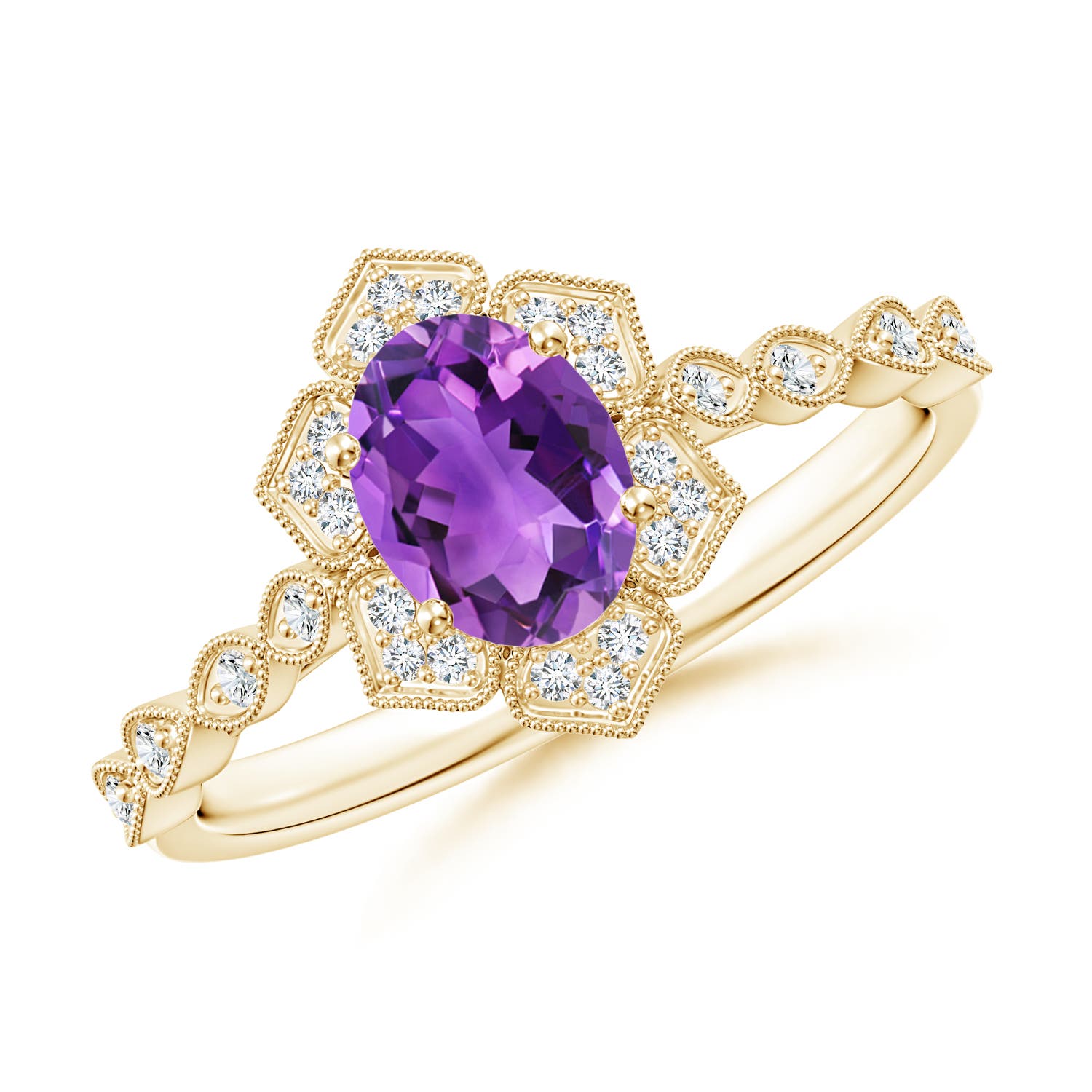 AAA - Amethyst / 0.84 CT / 14 KT Yellow Gold