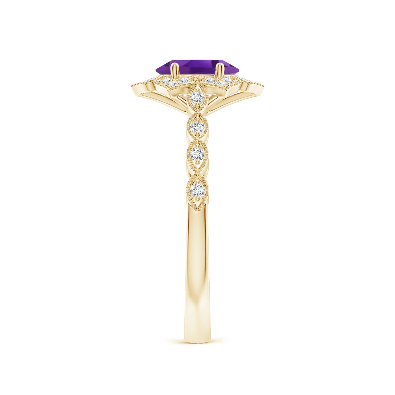 AAA - Amethyst / 0.84 CT / 14 KT Yellow Gold